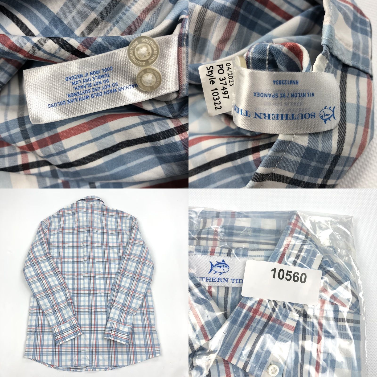 Southern Tide Southern Tide Button-Down Shirt Plaid Long Sleeve M Blue Red White Black Casual Men Size US M / EU 48-50 / 2 - 8 Thumbnail