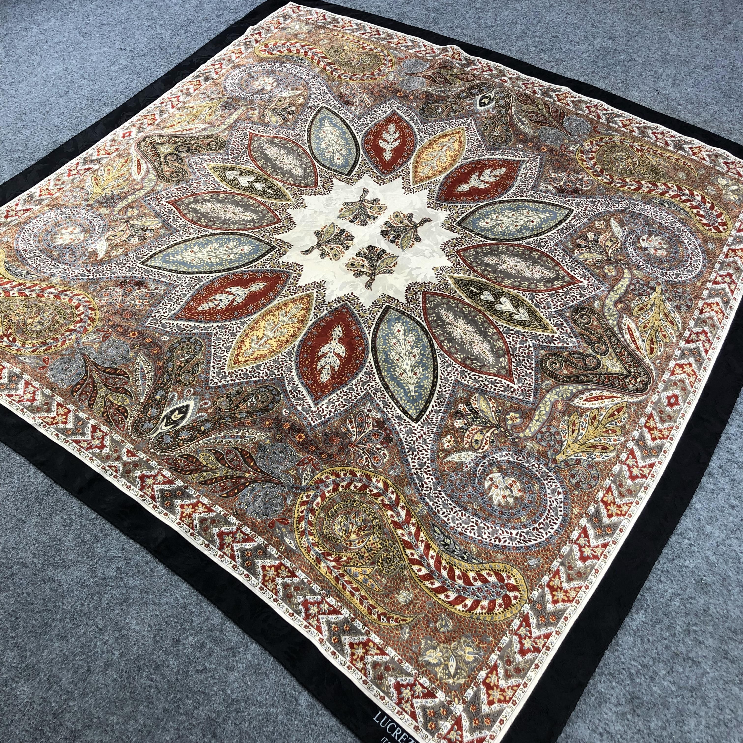 Japanese Brand Lucrezia Italy Paisley Silk Scarf M389 Size ONE SIZE - 3 Thumbnail