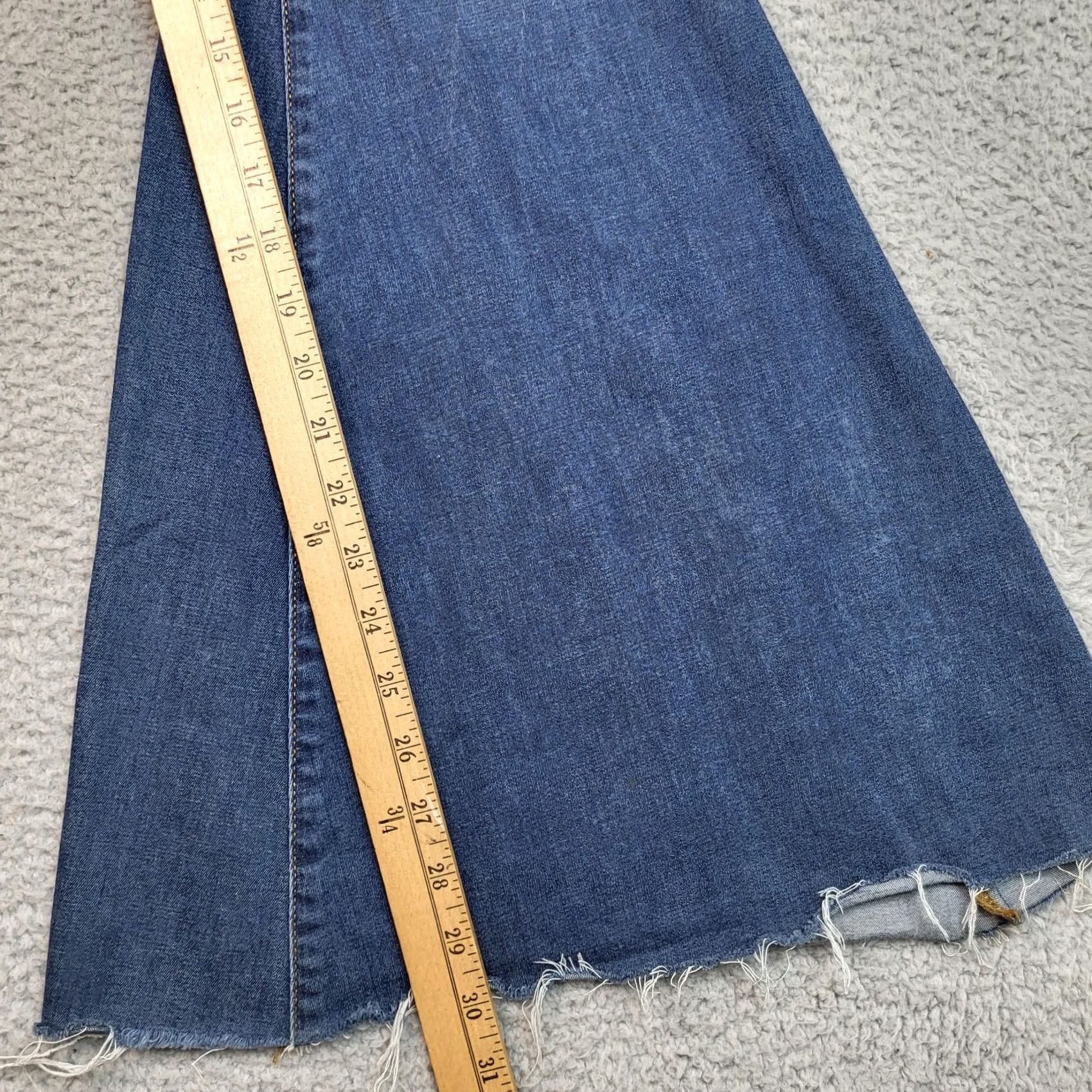Free People Free People Jeans Women's Blue High Rise Flared Raw Hem Denim Size 29 Size 29" - 3 Thumbnail
