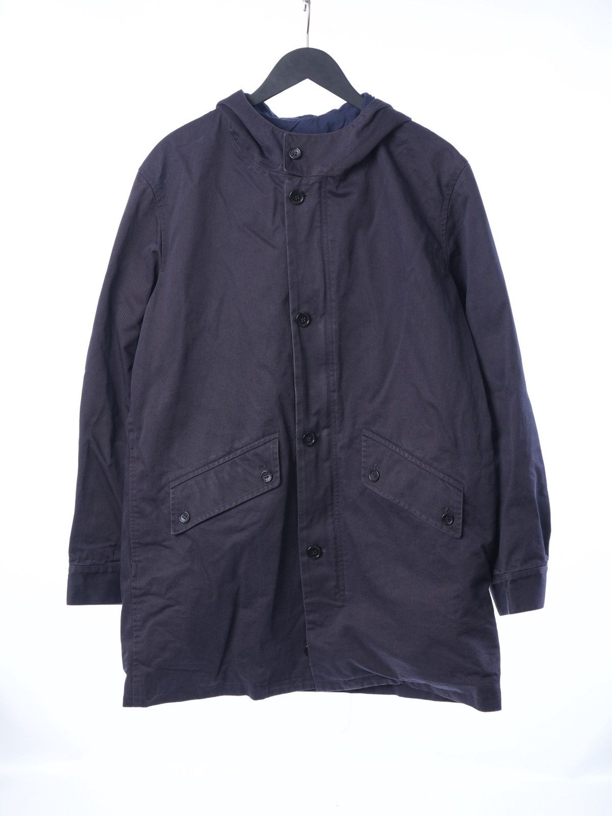 A.P.C. APC Vintage Navy Blue Hooded Parka Jacket M