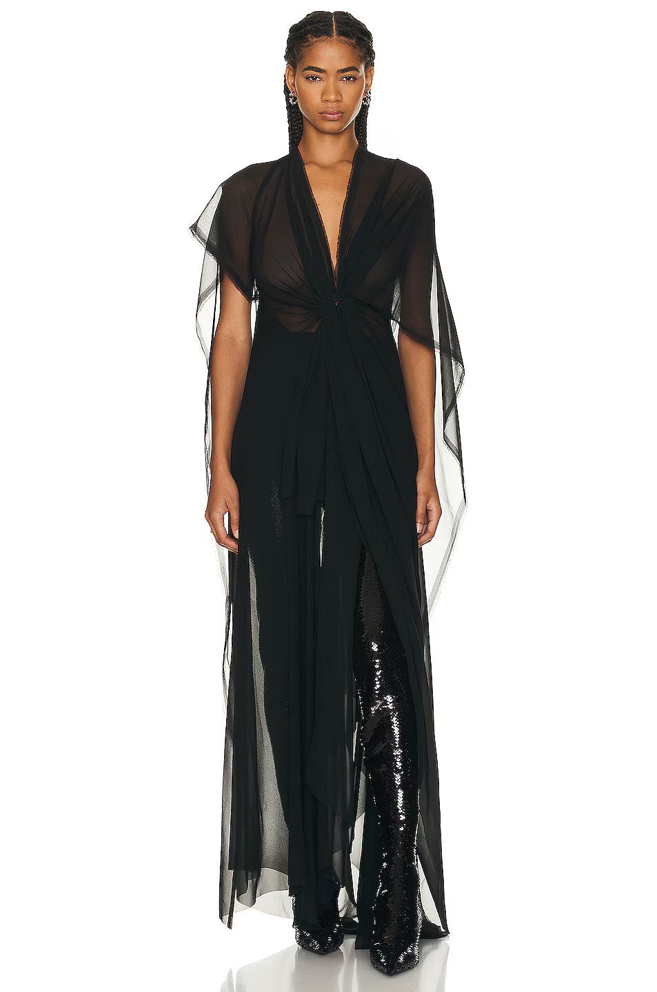 Balenciaga o1bcso1str1124 Fabric Cut Dress in Black Size XS / US 0-2 / IT 36-38 - 6 Thumbnail