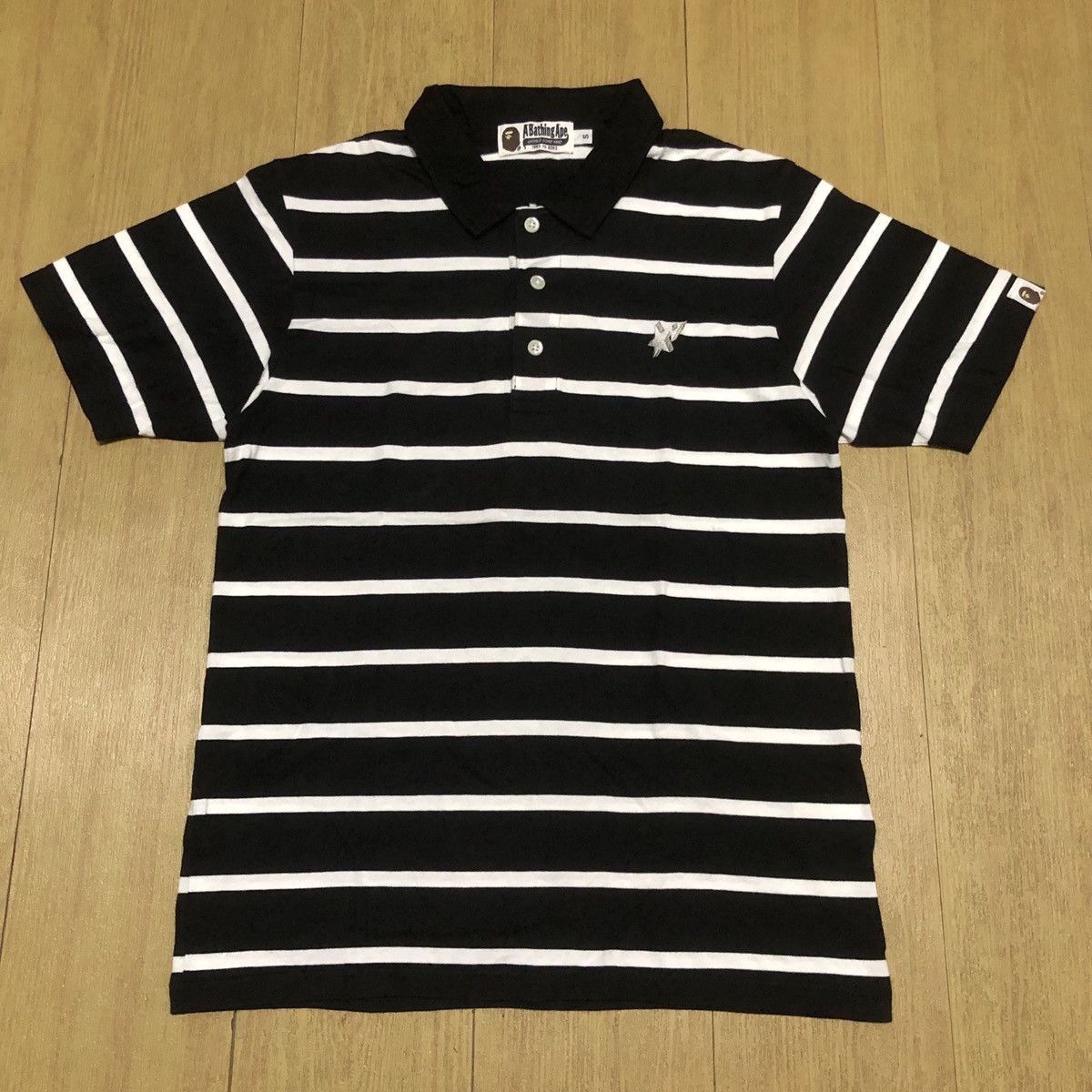 image of Bapesta Striped Polo Shirts, Men's (Size Small)