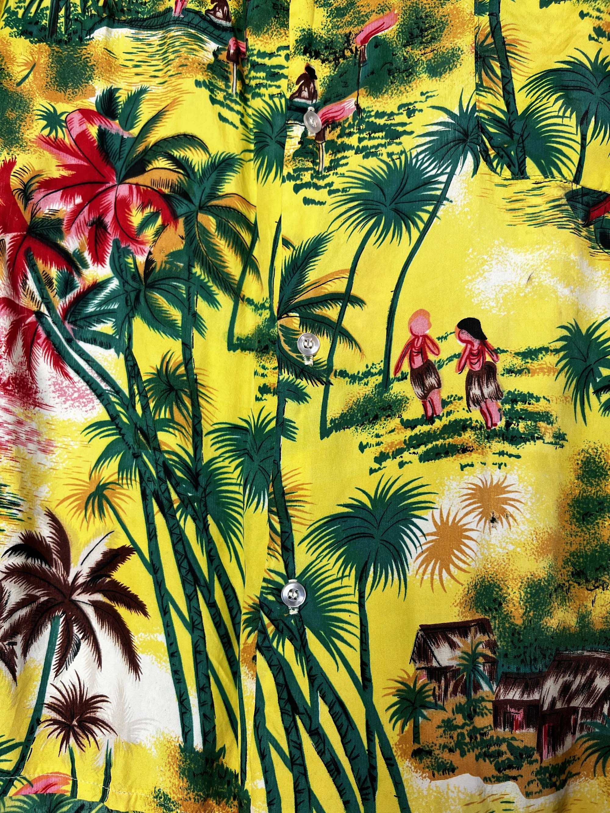 Vintage Vintage 1940's-1950's TAHITI Rayon Island Palm Tree Shirt Size US M / EU 48-50 / 2 - 4 Thumbnail