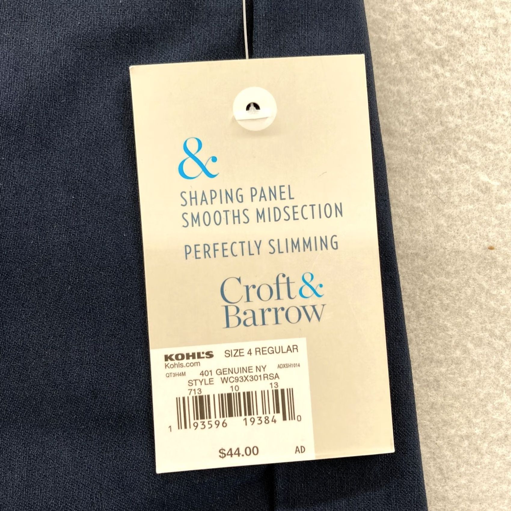 Croft & Barrow Croft & Barrow Tummy Control Pants Women's 4 Navy Blue Stretch Pull On Straight Size 27" / US 4 / IT 40 - 4 Thumbnail