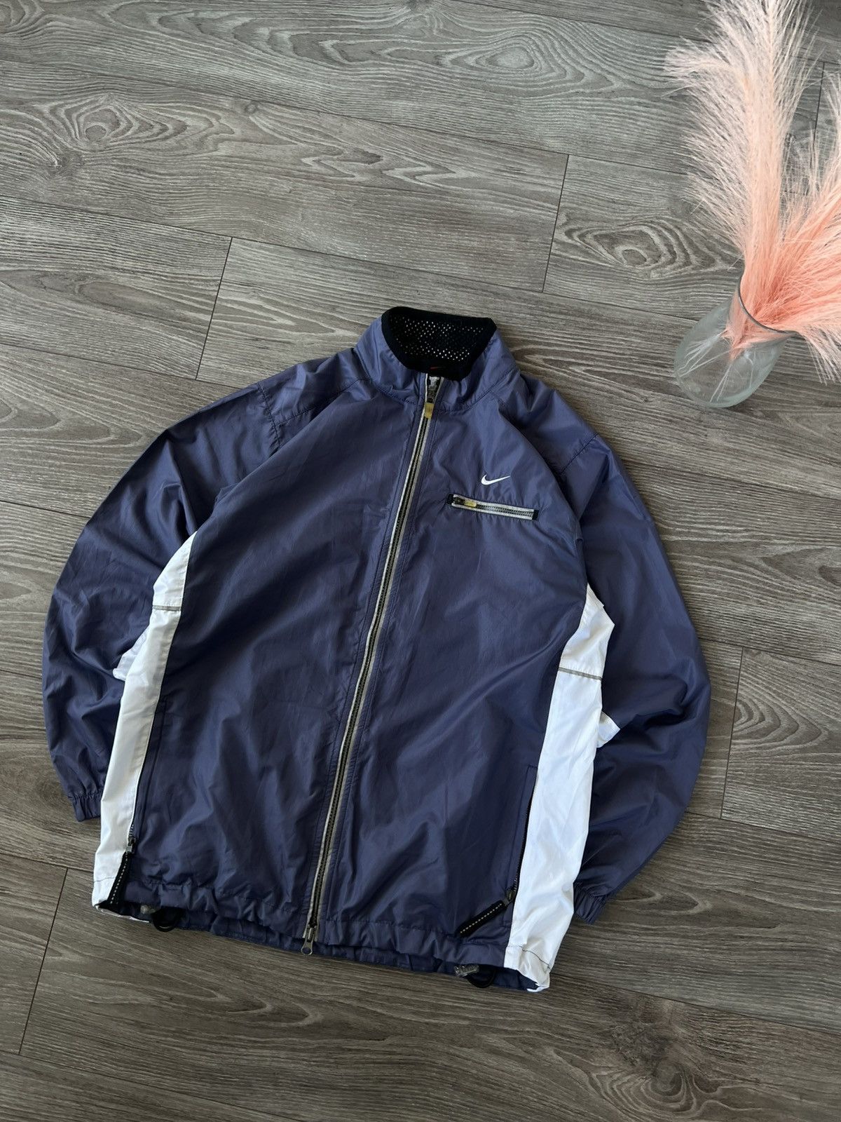 Nike × Vintage ‼️Vintage Nike 90s Knit Logo Swoosh Windbreaker Jacket Size US M / EU 48-50 / 2 - 4 Thumbnail