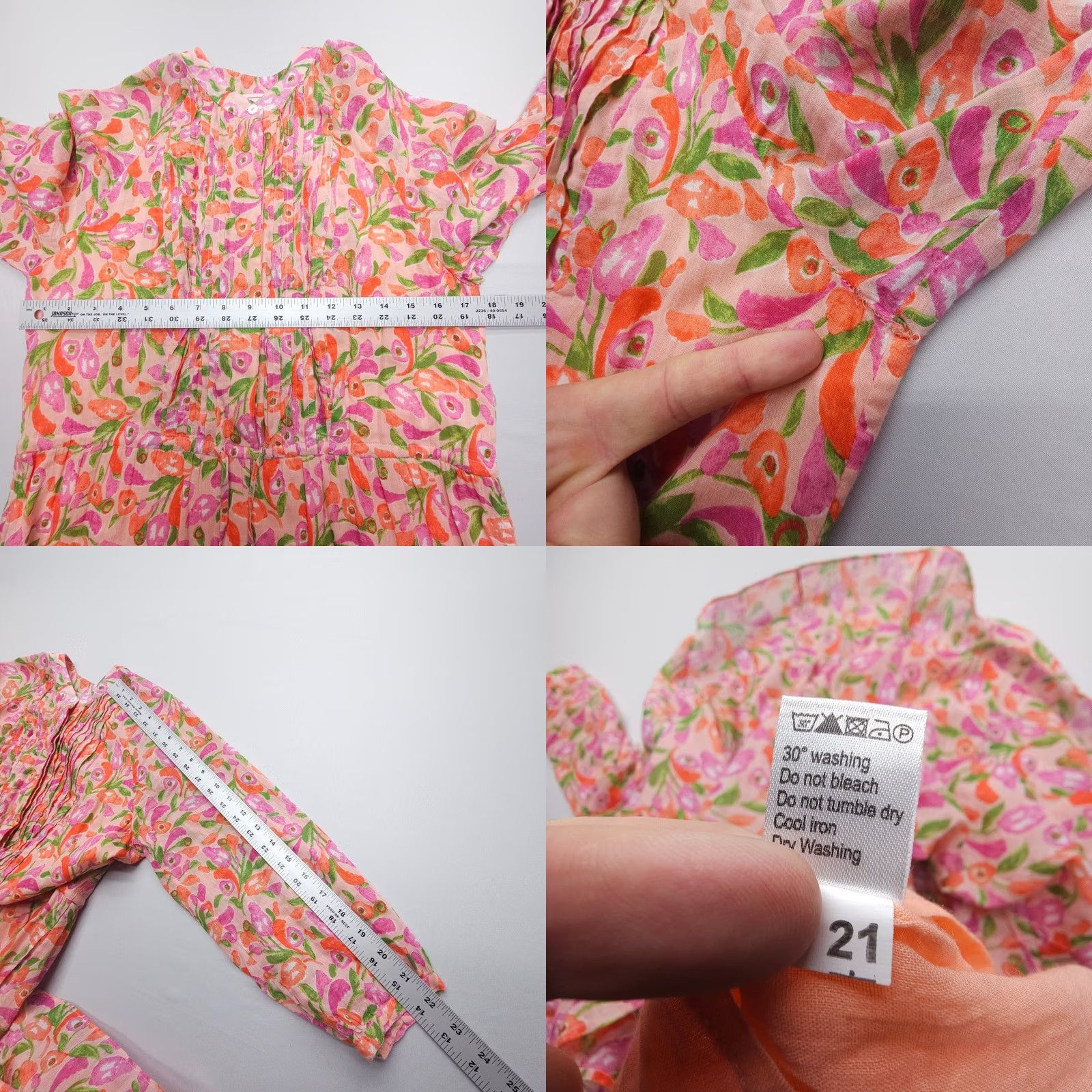 Banjanan Banjanan Maxi Dress in Mini Bloom Rose XS Multicolor Cotton Knit Floral 3/4 Sleeve Collared Button Bohemian Casual Party/Cocktail Travel Lightweight Size XS / US 0-2 / IT 36-38 - 9 Thumbnail