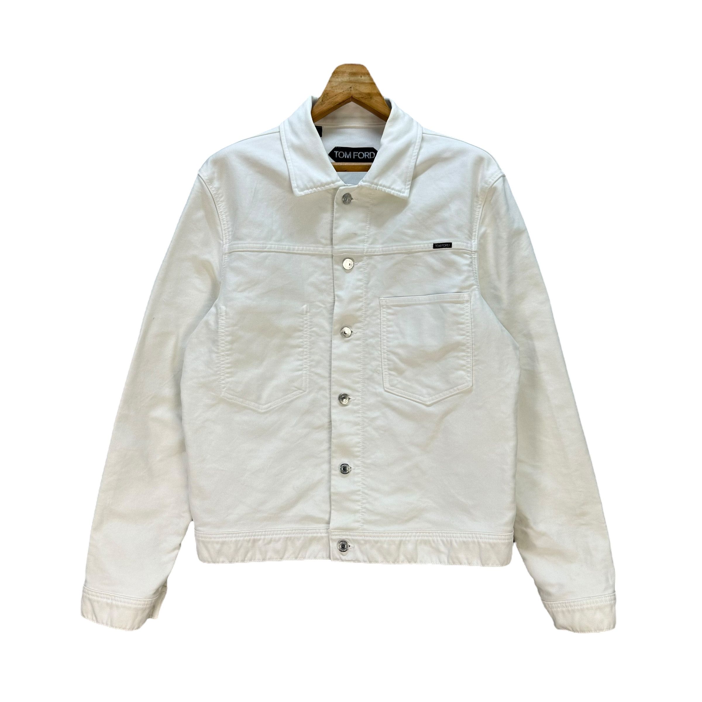 Tom Ford TOM FORD Made in Usa Slim Fit White Denim Jacket #A80-1938 Size US L / EU 52-54 / 3 - 1 Thumbnail