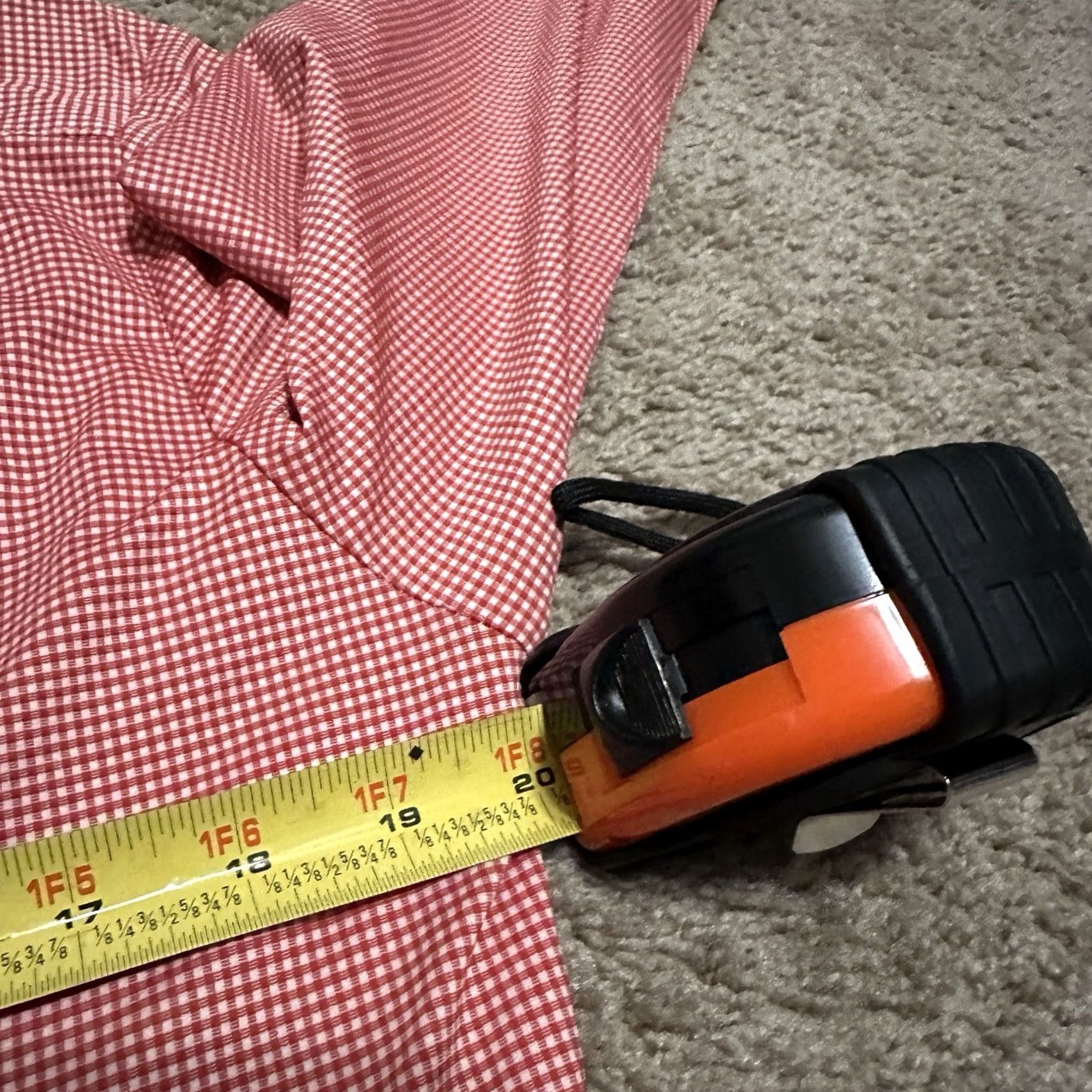 Mizzen+Main Mizzen+Main Leeward Shirt Mens M Button-Up Red Plaid Slim Fit Preppy Seasonal Breathable All Seasons Size US M / EU 48-50 / 2 - 4 Thumbnail