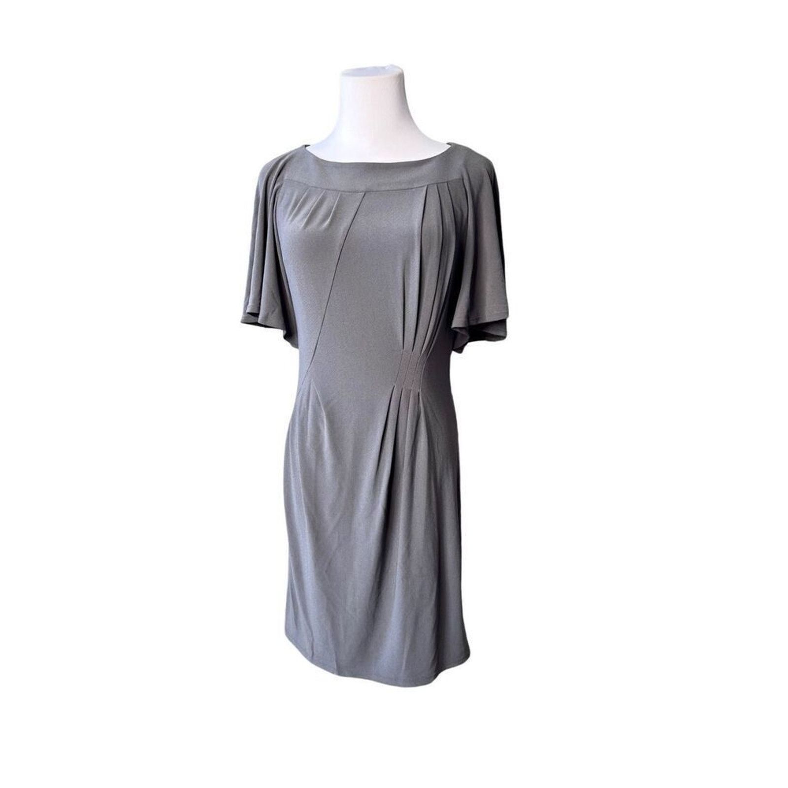 Jessica Simpson Jessica Simpson Grey Crepe Flutter Sleeves Dress MEDIUM NWT Size M / US 6-8 / IT 42-44 - 1 Thumbnail