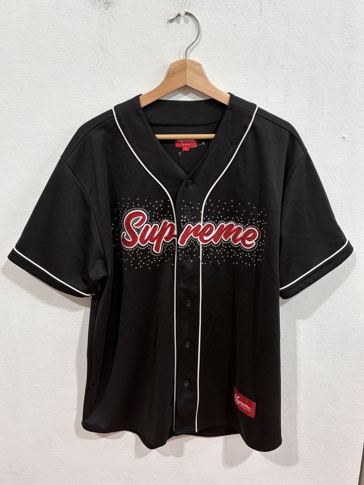 Supreme Supreme Rhinstones Baseball Black Jersey Size US L / EU 52-54 / 3 - 1 Thumbnail