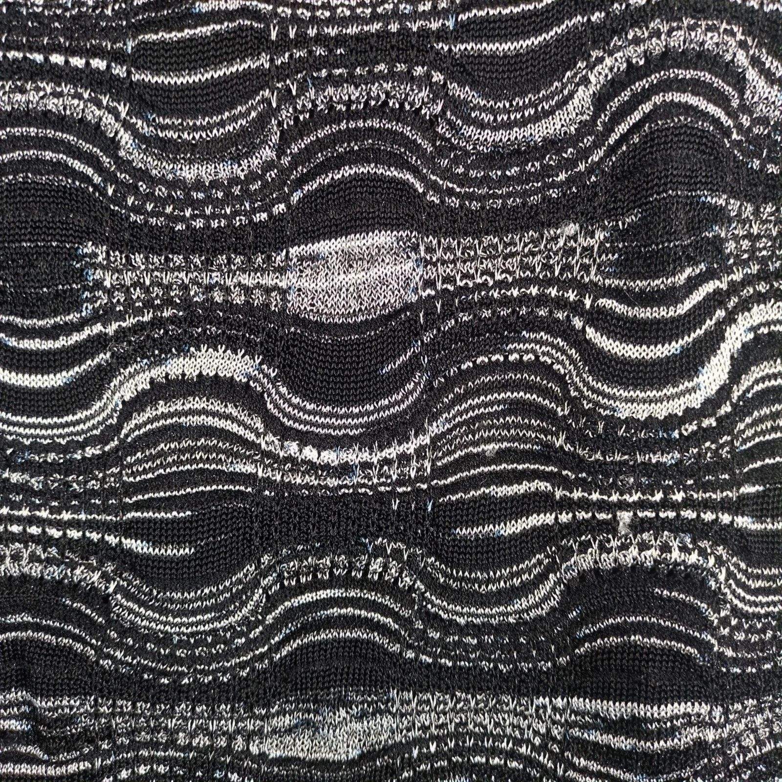 Jones New York Jones New York Black White Silver Wavy Knit Cocktail Dress M Size M / US 6-8 / IT 42-44 - 8 Thumbnail