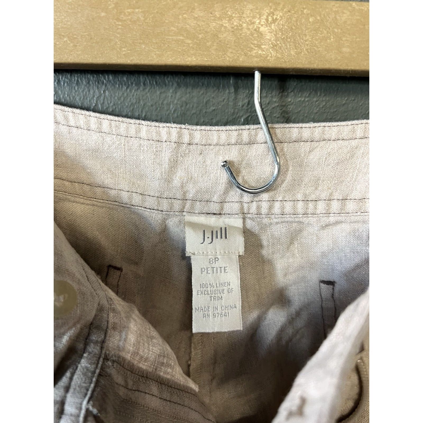 J. Jill J. Jill Womens Ivory Linen Drawstring Shorts Size 8 Petite Size 30" / US 8 / IT 44 - 3 Thumbnail