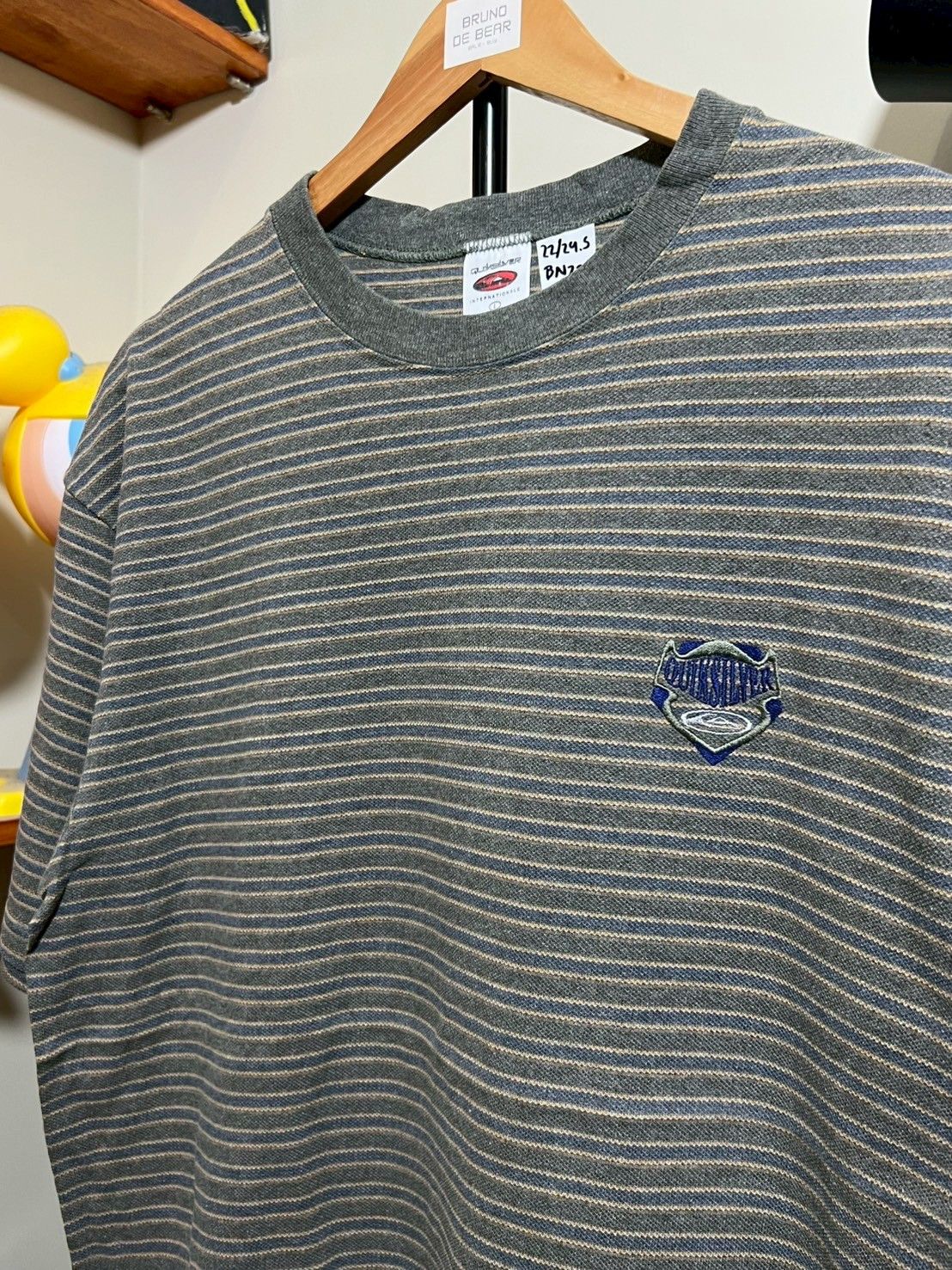 Quicksilver × Quiksilver × Vintage Vintage 90's Quicksilver shirt Stripe surf wear bnz02 Size US L / EU 52-54 / 3 - 1 Thumbnail