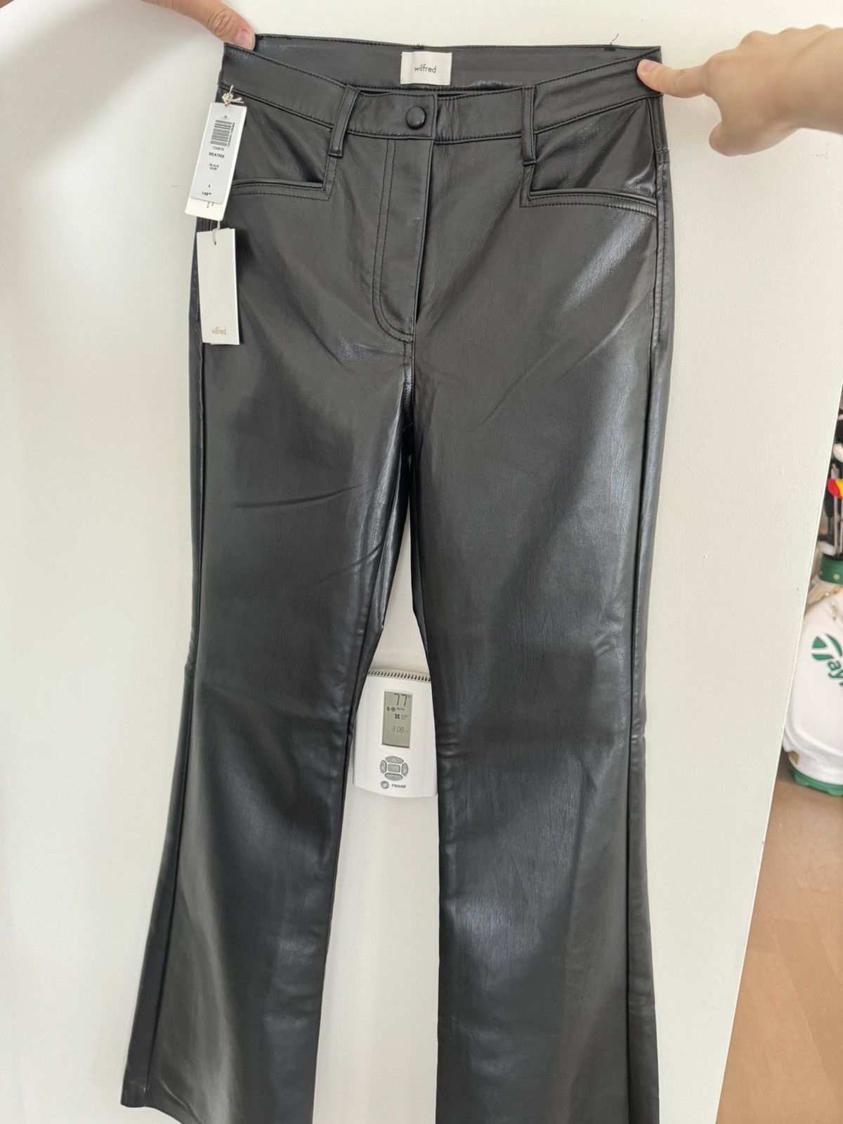 image of Aritzia Aritiza Leather Pants in Black, Women's (Size 27)