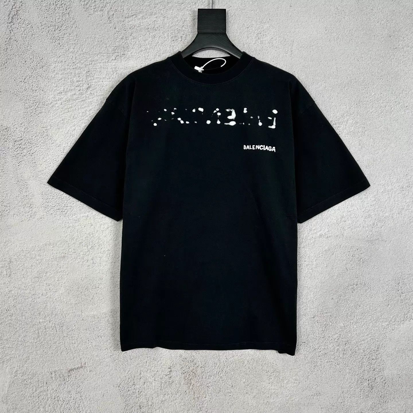 Balenciaga front back logo printed black Tee S