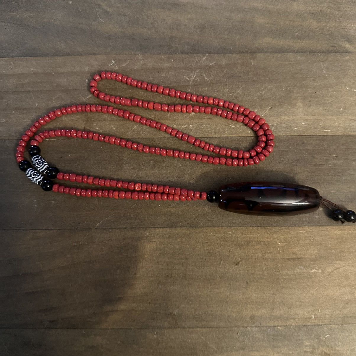 Vintage Vintage Tibetan tribal bead pendant necklace Size ONE SIZE - 2 Thumbnail