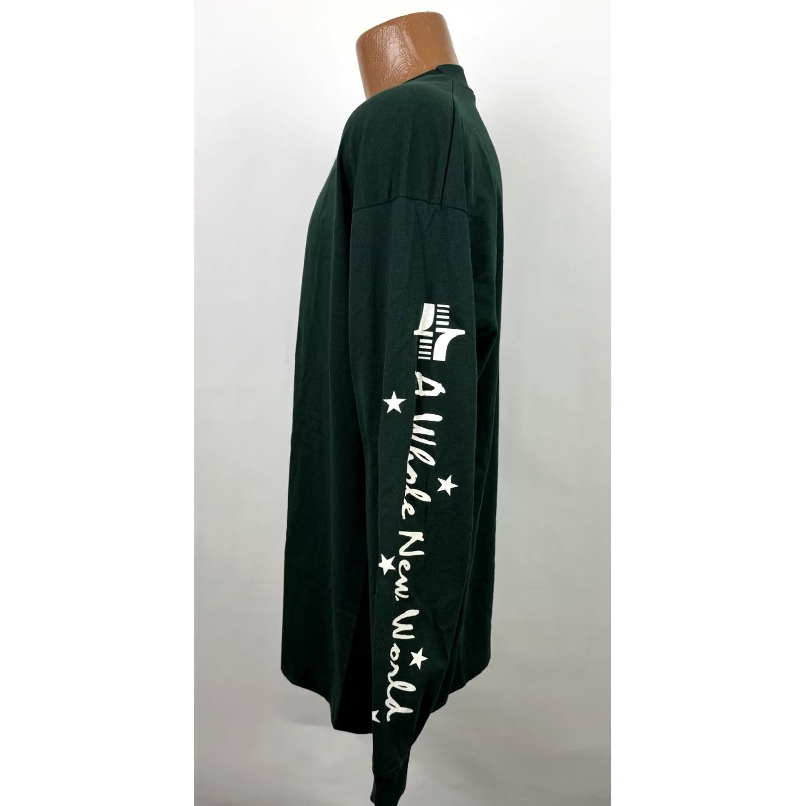 Fruit Of The Loom VINTAGE 90s Fruit of the Loom T-Shirt Mens XL Forest Green Long Sleeve Spellout Print Skater Size US XL / EU 56 / 4 - 6 Thumbnail