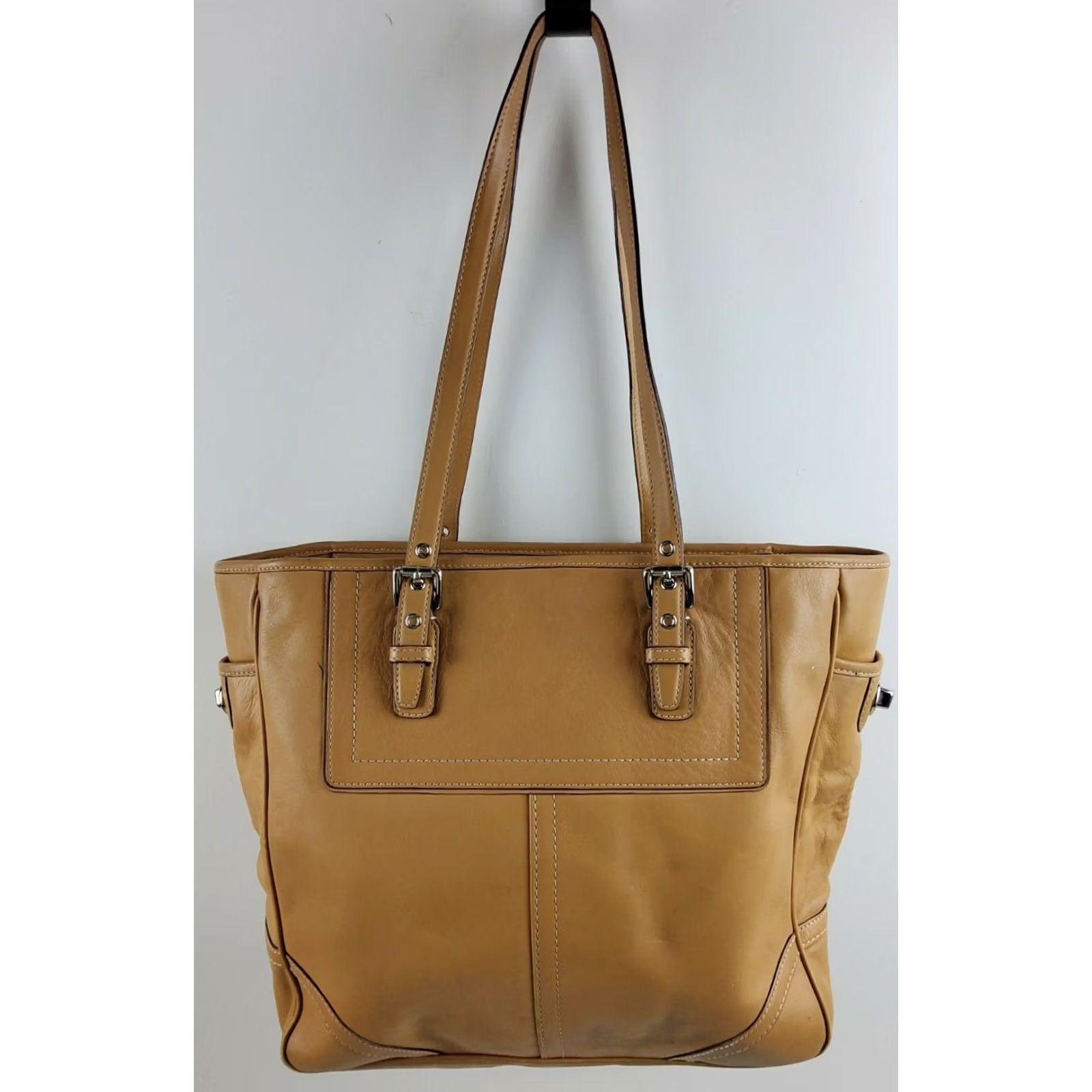 Coach Coach West Gallery Large Shoulder Bag Tan Leather Tote Purse Womens Bag Size ONE SIZE - 3 Thumbnail