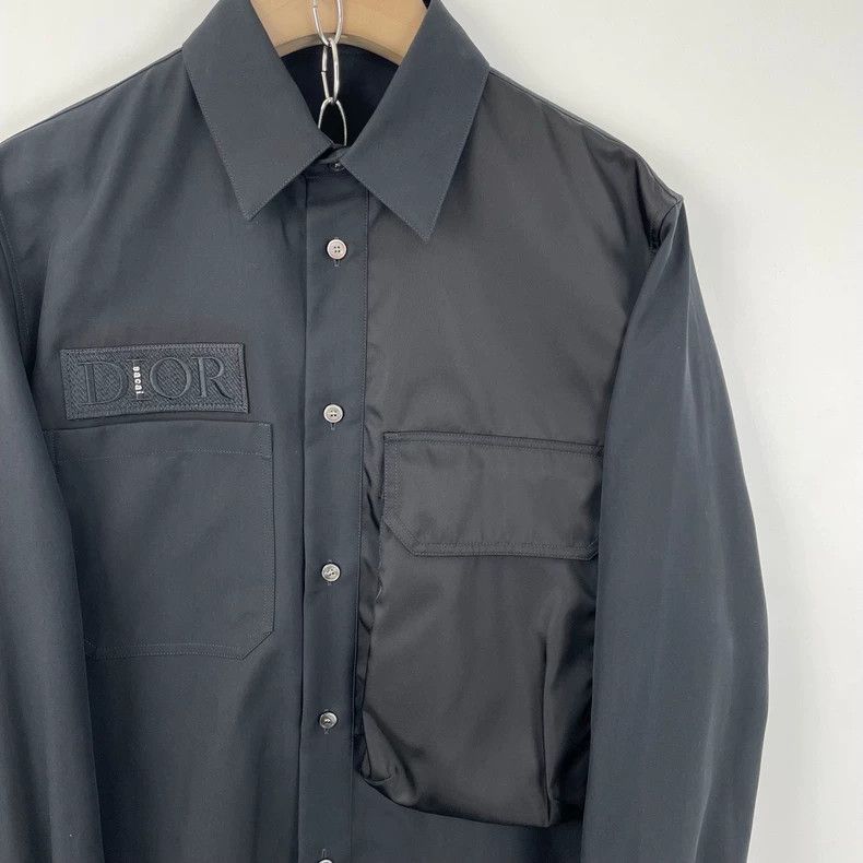 Dior Size 38Embroidered branded men's long-sleeved shirt 2