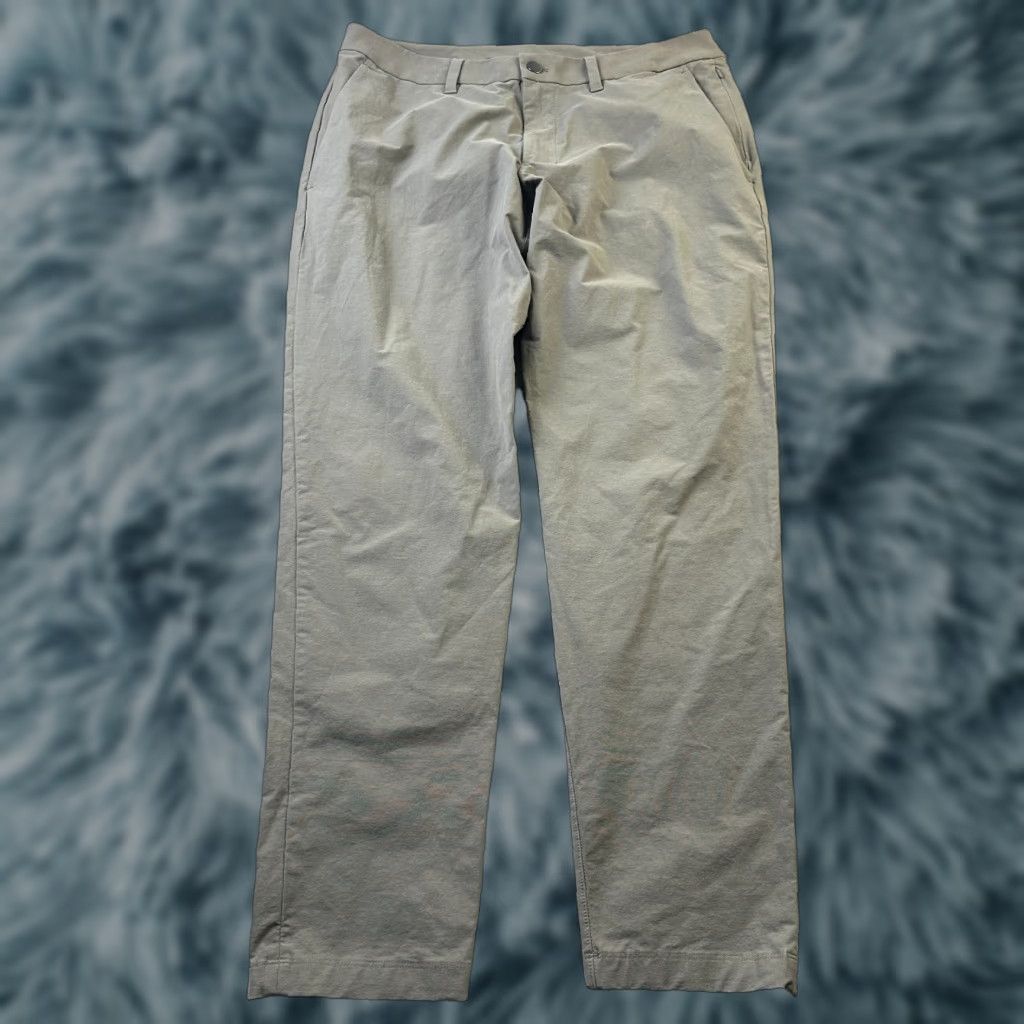 Lululemon Lululemon Pants Mens 34x31 Gray Slim Chino Straight Leg 5-Pocket Flat Front Stretch Polyester Cotton Workwear Casual Travel Business Size US 34 / EU 50 - 1 Thumbnail