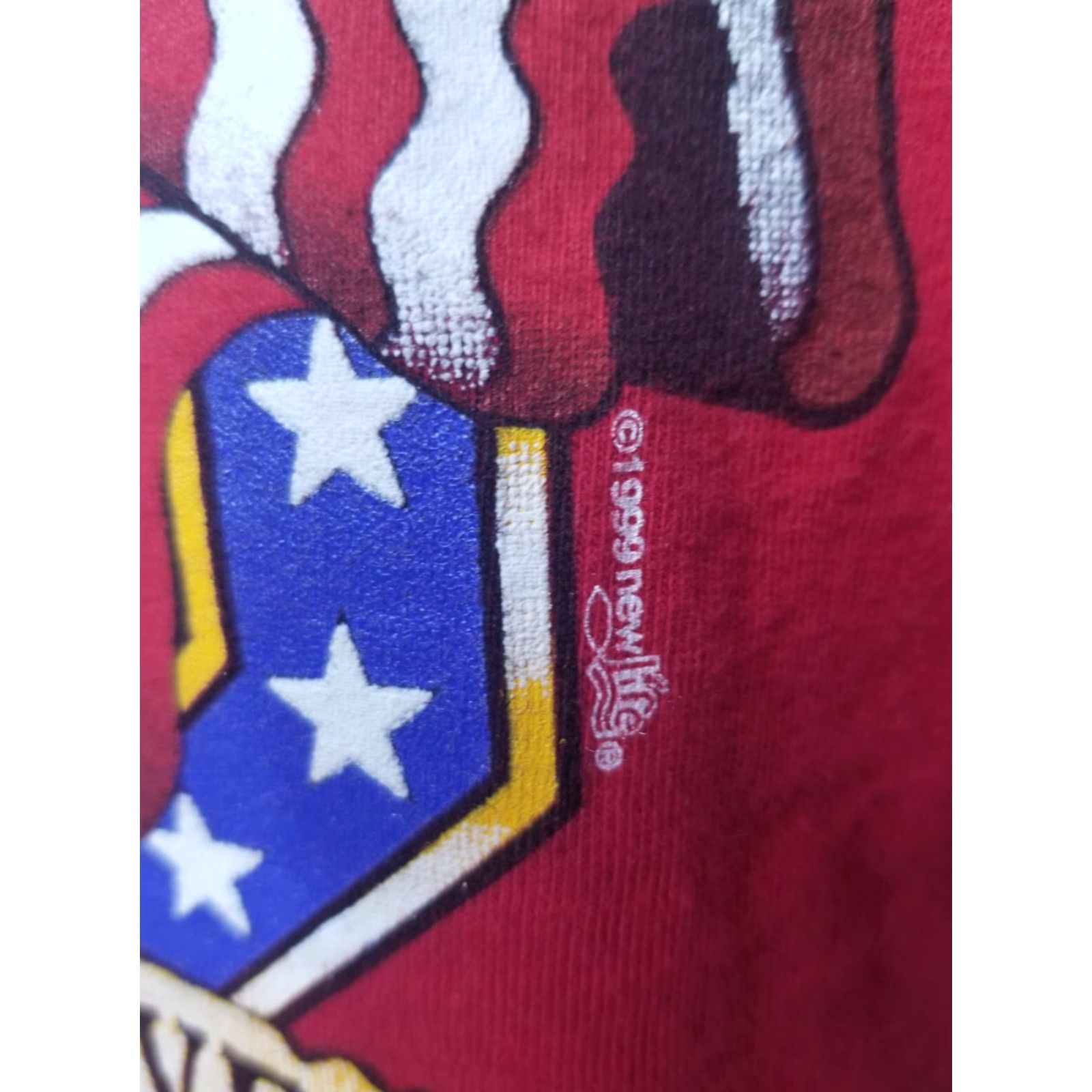 Lee Vintage Proud to be a Firefighter T Shirt Eagle USA American Flag FL Mens M Red 1990s Flag Short Sleeve Crew Neck Cotton Classic Brand Lee Size US M / EU 48-50 / 2 - 3 Thumbnail