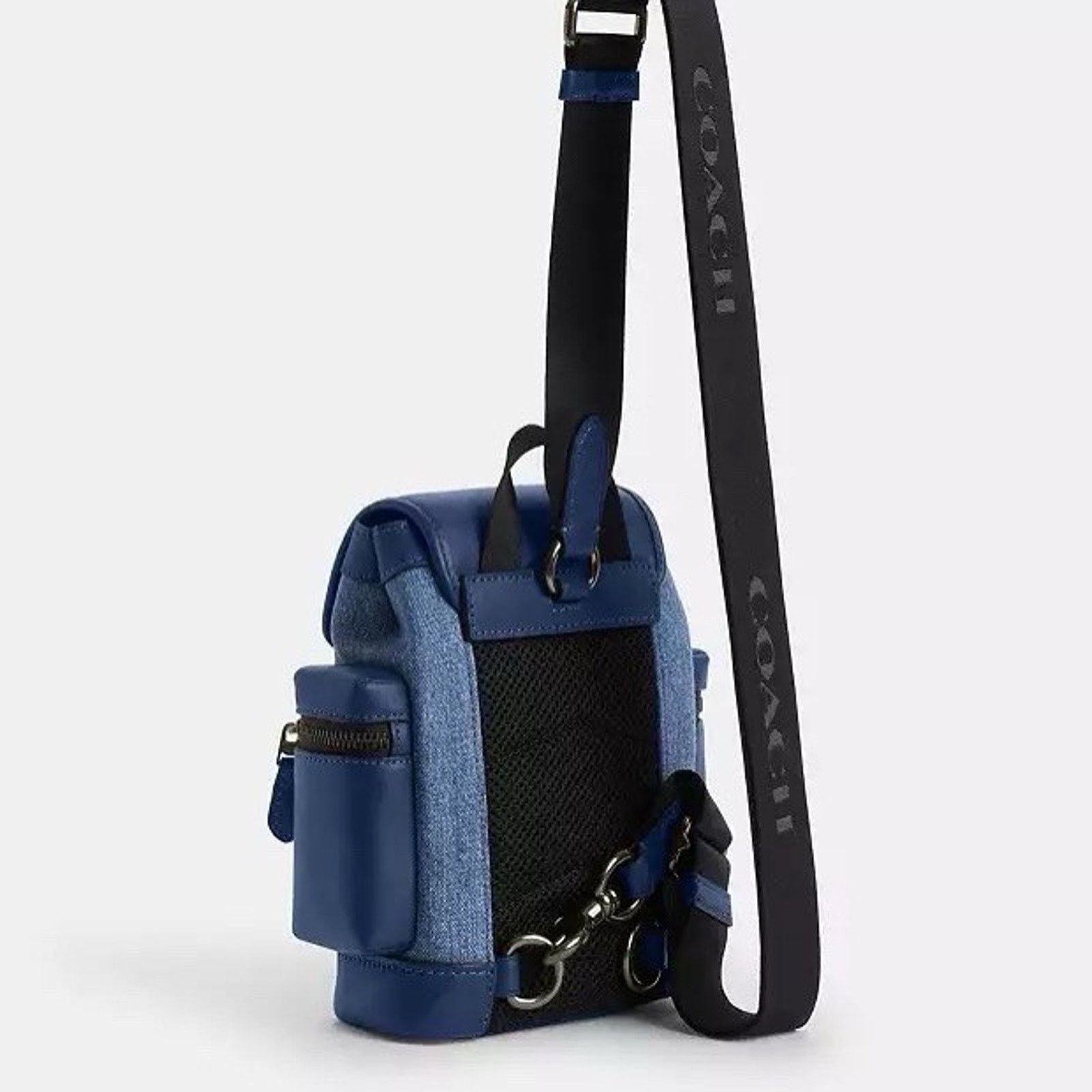 Coach NWT Coach Sprint Sling Pack Leather Denim CBF64 Deep Blue Size ONE SIZE - 7 Thumbnail