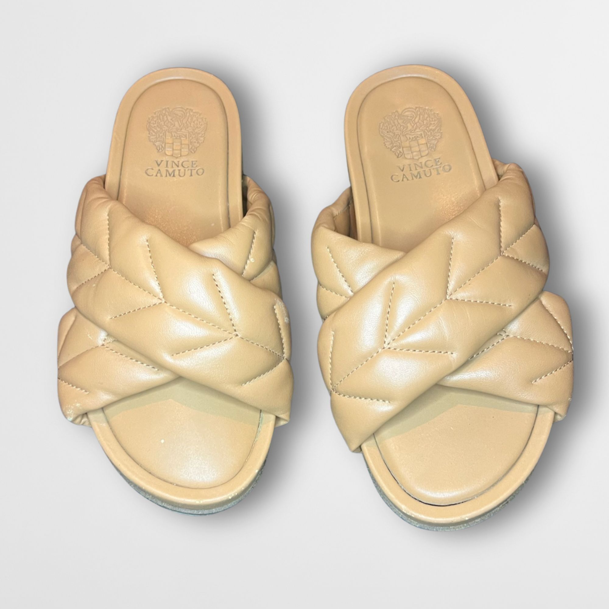 Vince Camuto Vince Camuto Leather Crossband Yellow Sandals Size 7.5 Size US 7.5 / IT 37.5 - 2 Thumbnail