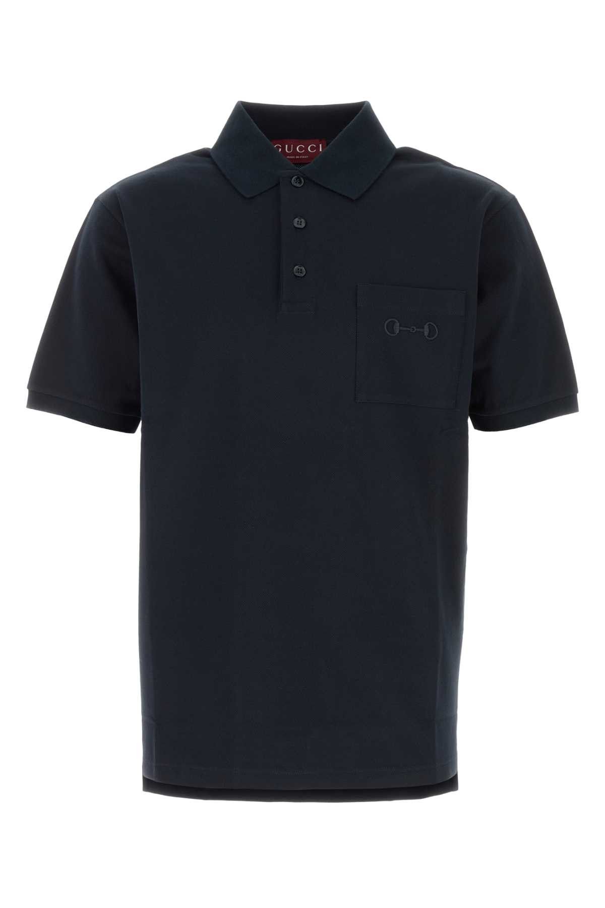 Gucci Midnight Blue Stretch Piquet Polo Shirt Size US XL / EU 56 / 4 - 1 Thumbnail