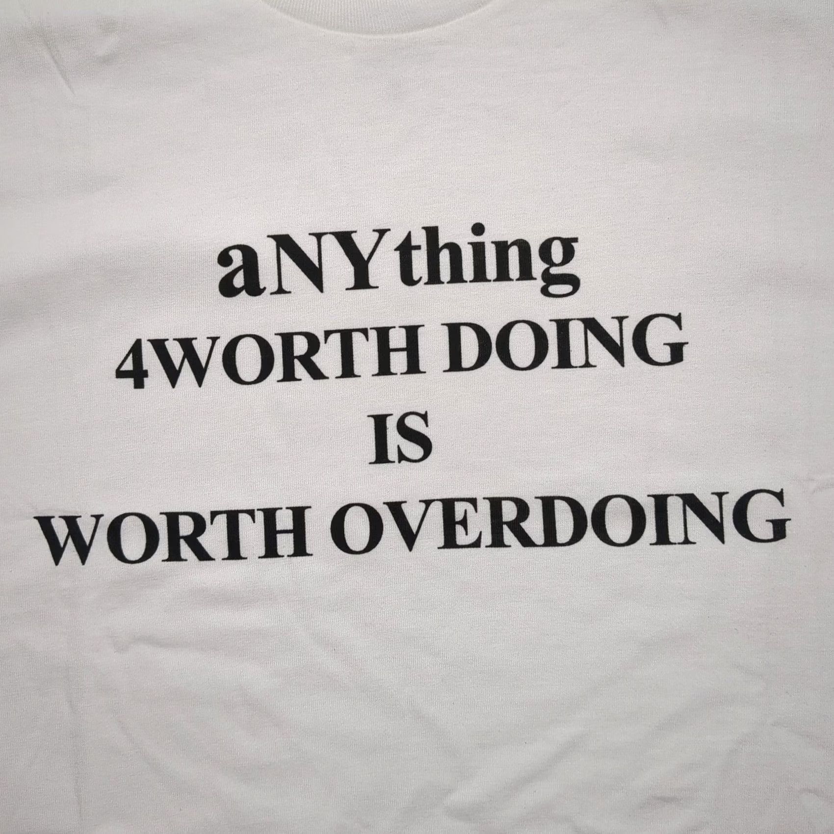 Vintage 4Worth Doing aNYthing White T-Shirt Men M Crew Neck Short Sleeve Graphic Print Logo Casual Streetwear Mens Size US M / EU 48-50 / 2 - 3 Thumbnail