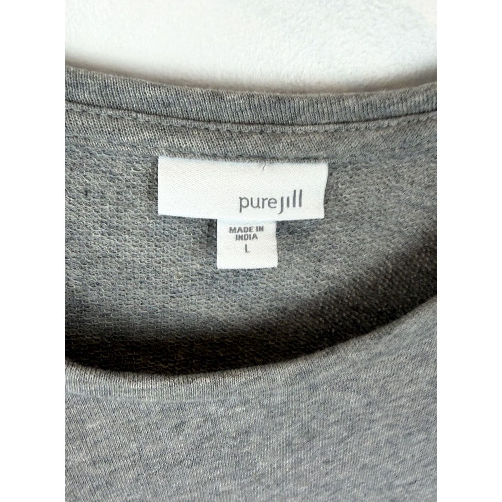 J. Jill J. Jill Tunic Blouse Womens Large V-Neck Pullover Gray Stretch Casual Comfort Shirt Size L / US 10 / IT 46 - 3 Thumbnail