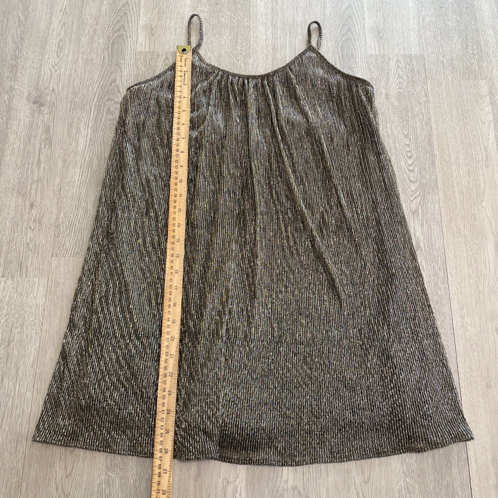 Vintage VINTAGE Paper Crane Metallic Mini Dress Size Medium Gold Sleeveless Womens Size M / US 6-8 / IT 42-44 - 7 Thumbnail