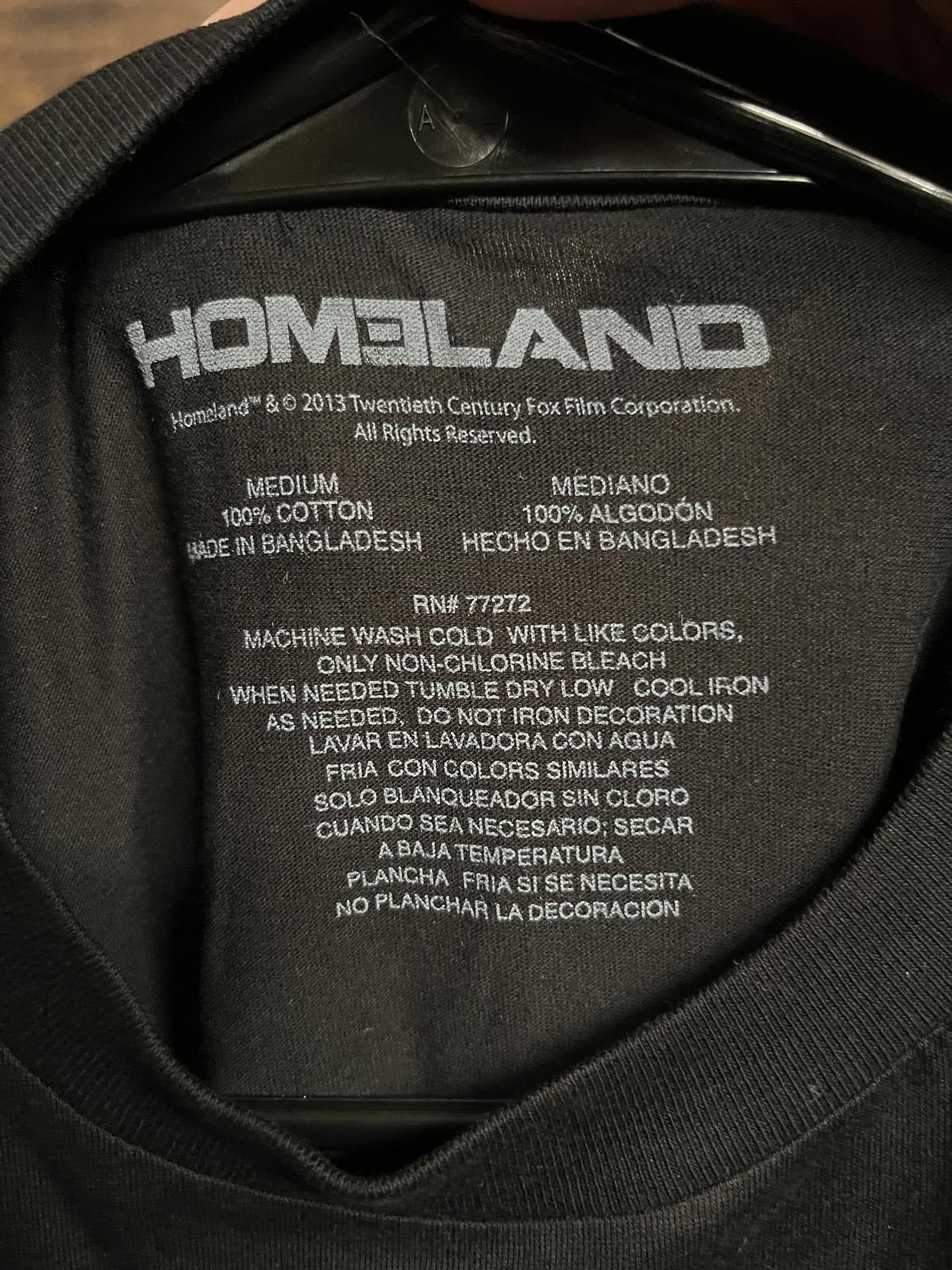 Designer Homeland TV Show Promo T-shirt - New Showtime 2013 Shirt -M Size US M / EU 48-50 / 2 - 2 Thumbnail