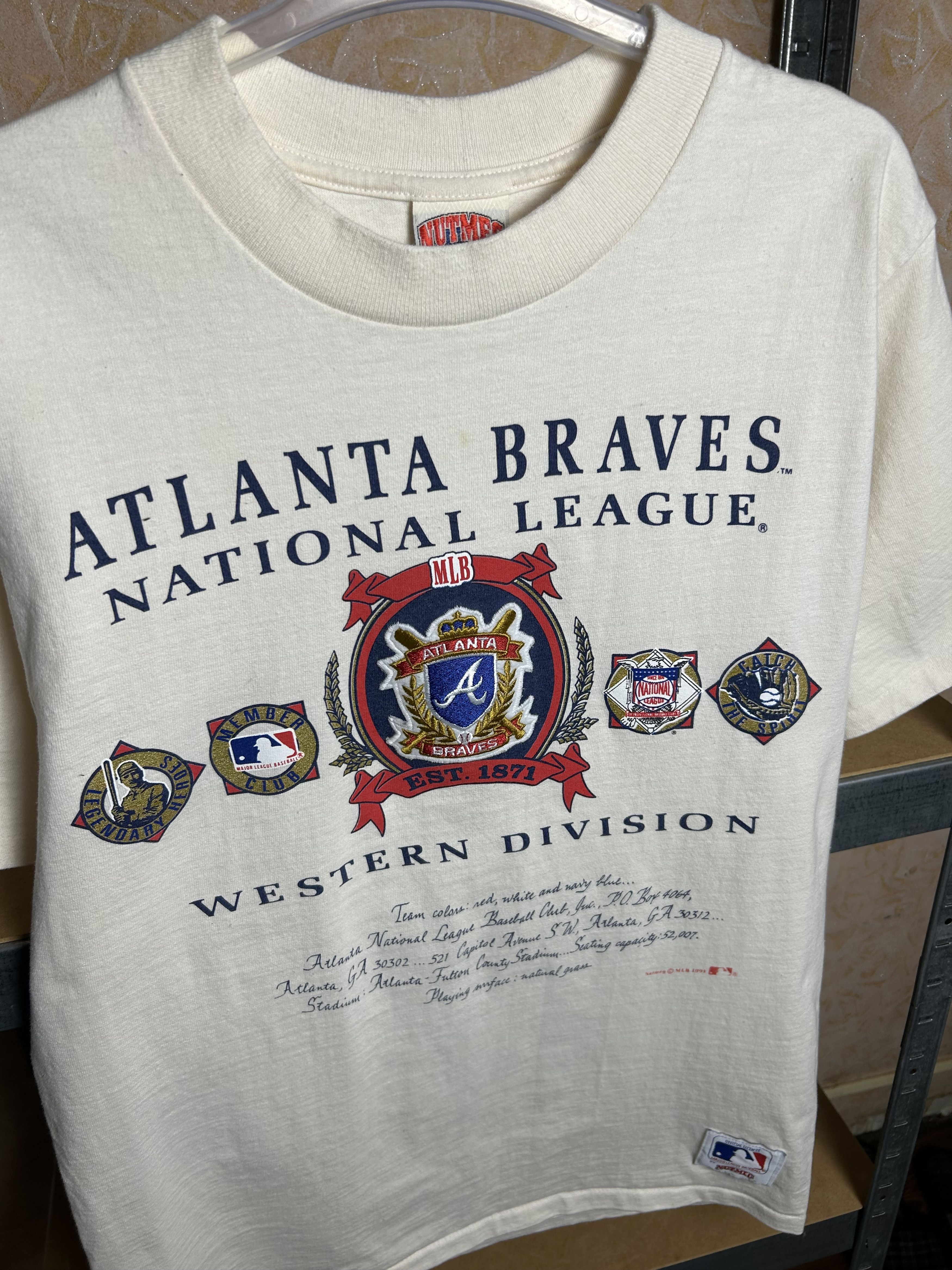 MLB Vintage 1991 Atlanta Braves MLB Nutmeg Playoffs T-shirt Size US L / EU 52-54 / 3 - 3 Thumbnail
