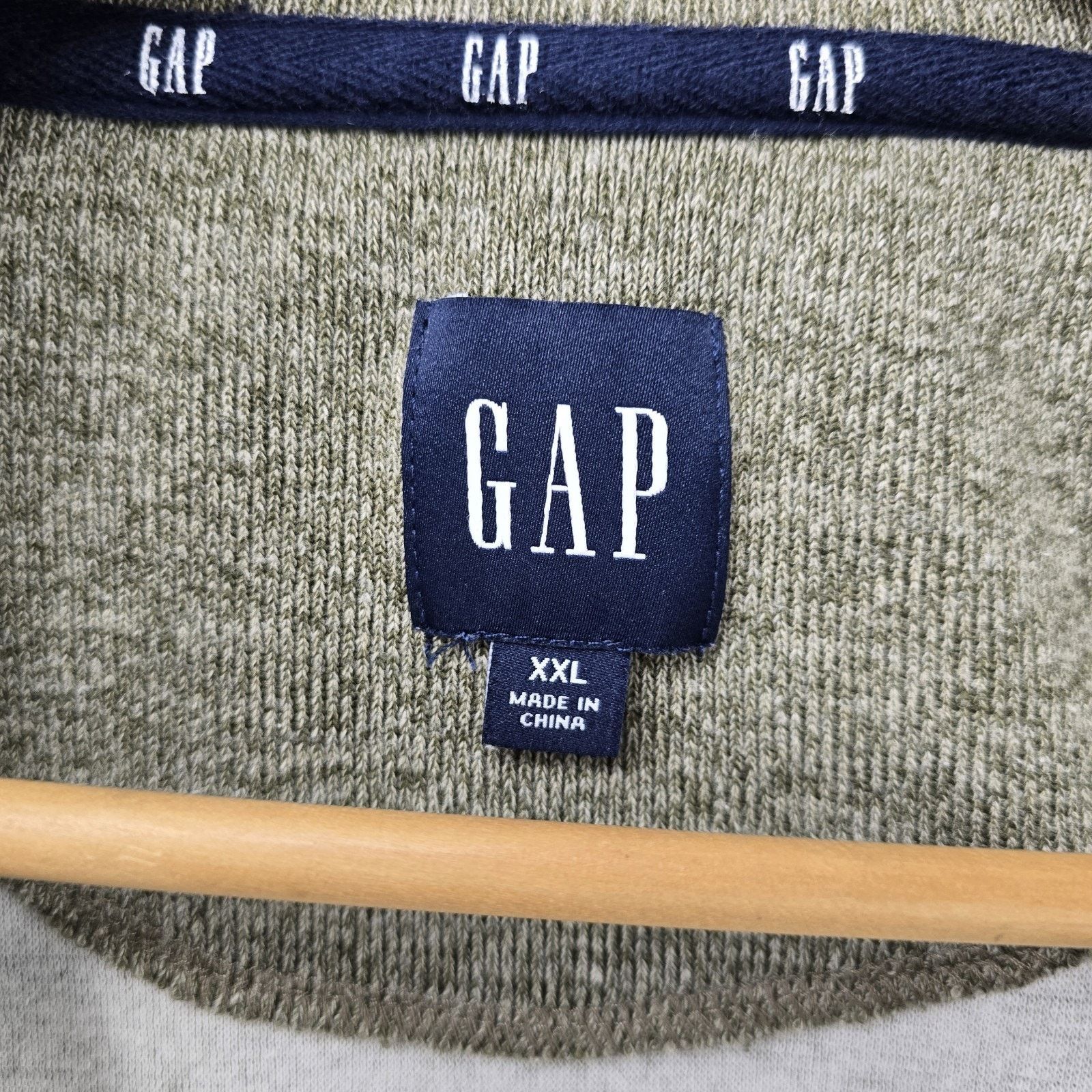 Gap Gap 1/4 Zip Sweatshirt Mens XXL Tan Long Sleeve Sweater Size US XXL / EU 58 / 5 - 5 Thumbnail