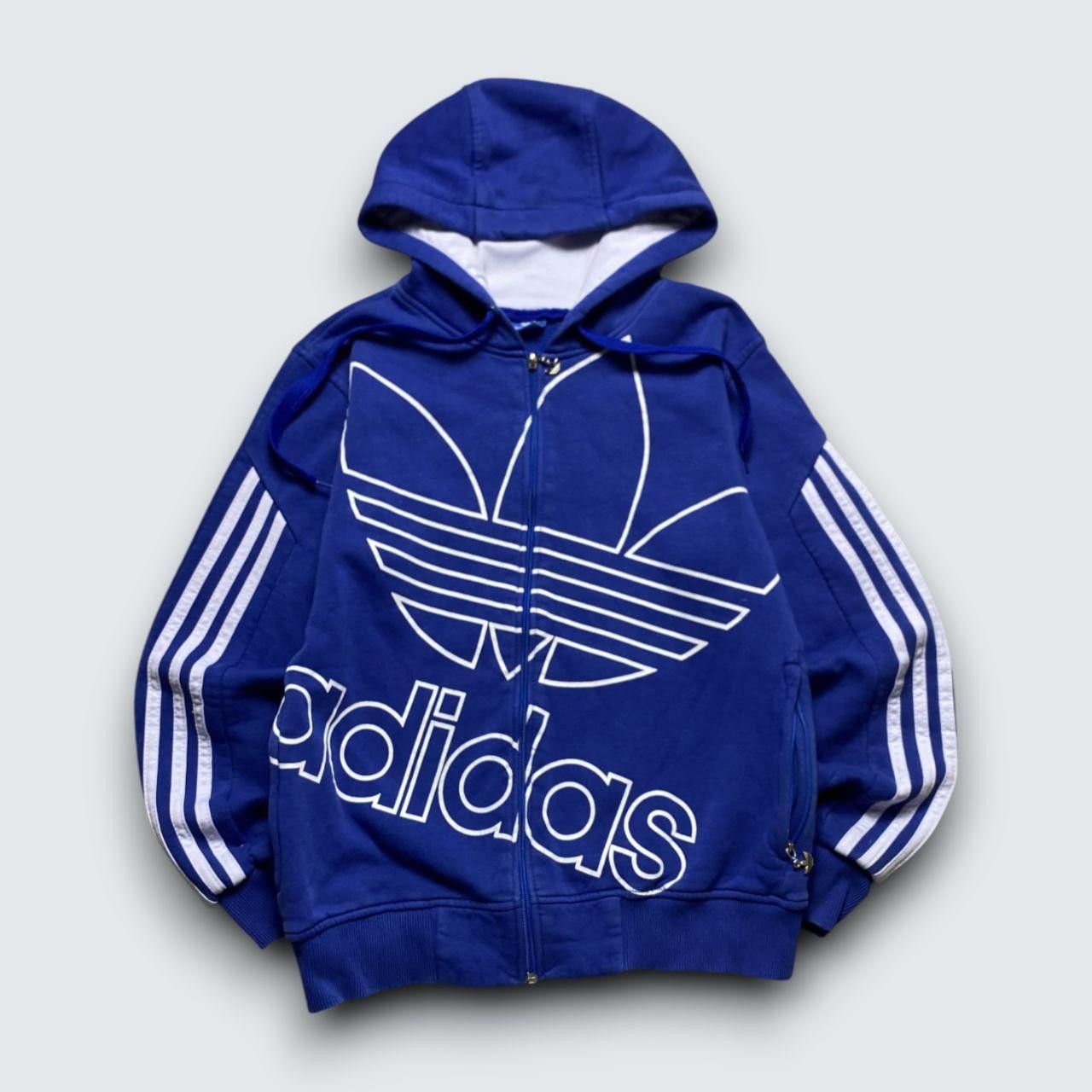 Adidas 90s Adidas Graphic Zip Hoodie Blue S Size US S / EU 44-46 / 1 - 1 Thumbnail