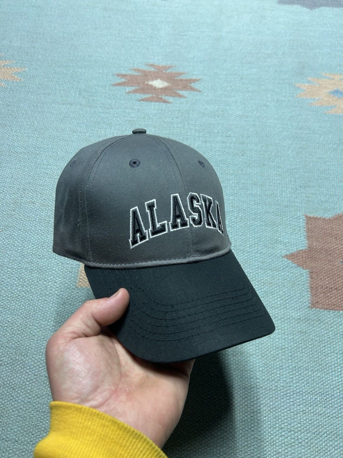 Vintage Alaska strap hat Denali national park black gray spell out Size ONE SIZE - 1 Thumbnail