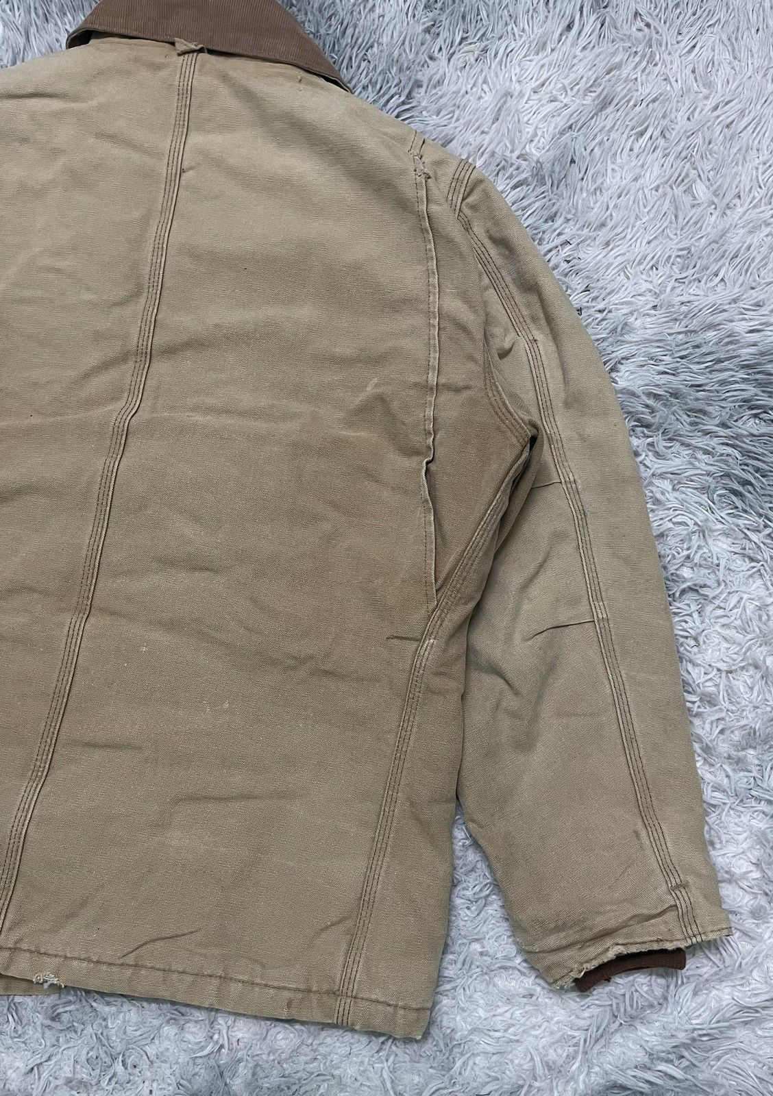 Carhartt VINTAGE CARHARTT KHAKI NICELY FADED QUILTED LINEN RARE Size US L / EU 52-54 / 3 - 15 Thumbnail