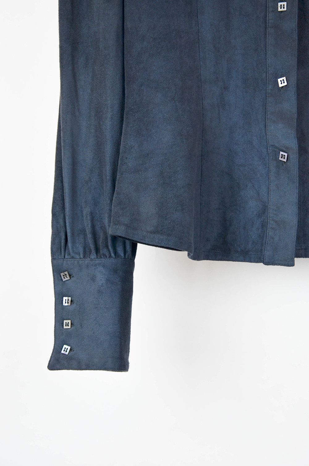 See by Chloe See By Chloé Navy Suede Button-Up Blouse – Size 42 (US 8) Size M / US 6-8 / IT 42-44 - 2 Thumbnail