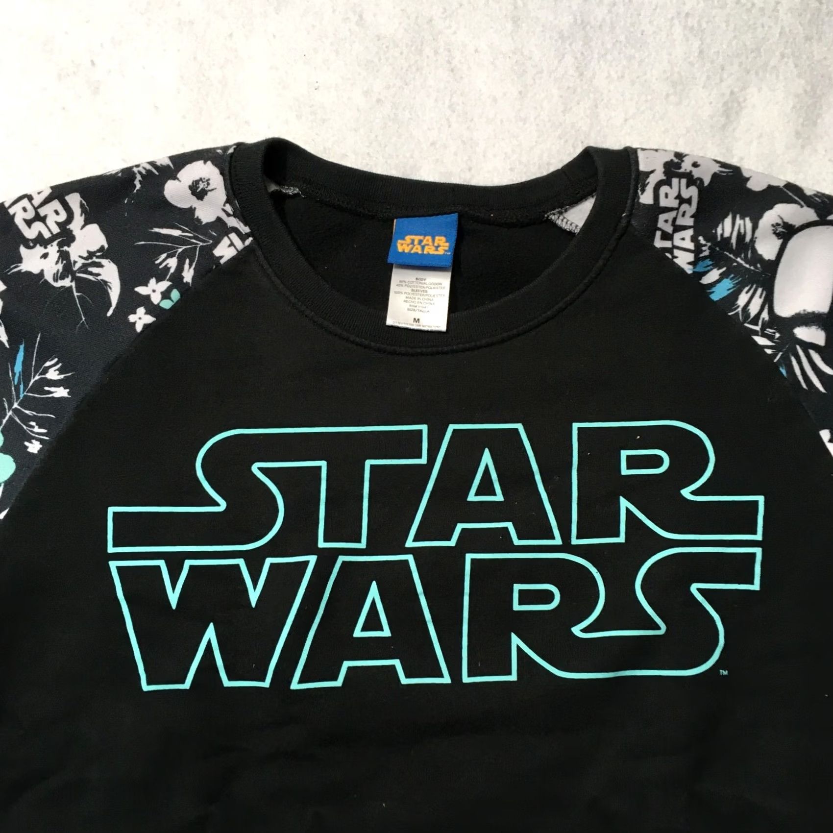 Star Wars Star Wars Sweatshirt Floral Sleeves Black Size M Women Size M / US 6-8 / IT 42-44 - 2 Thumbnail