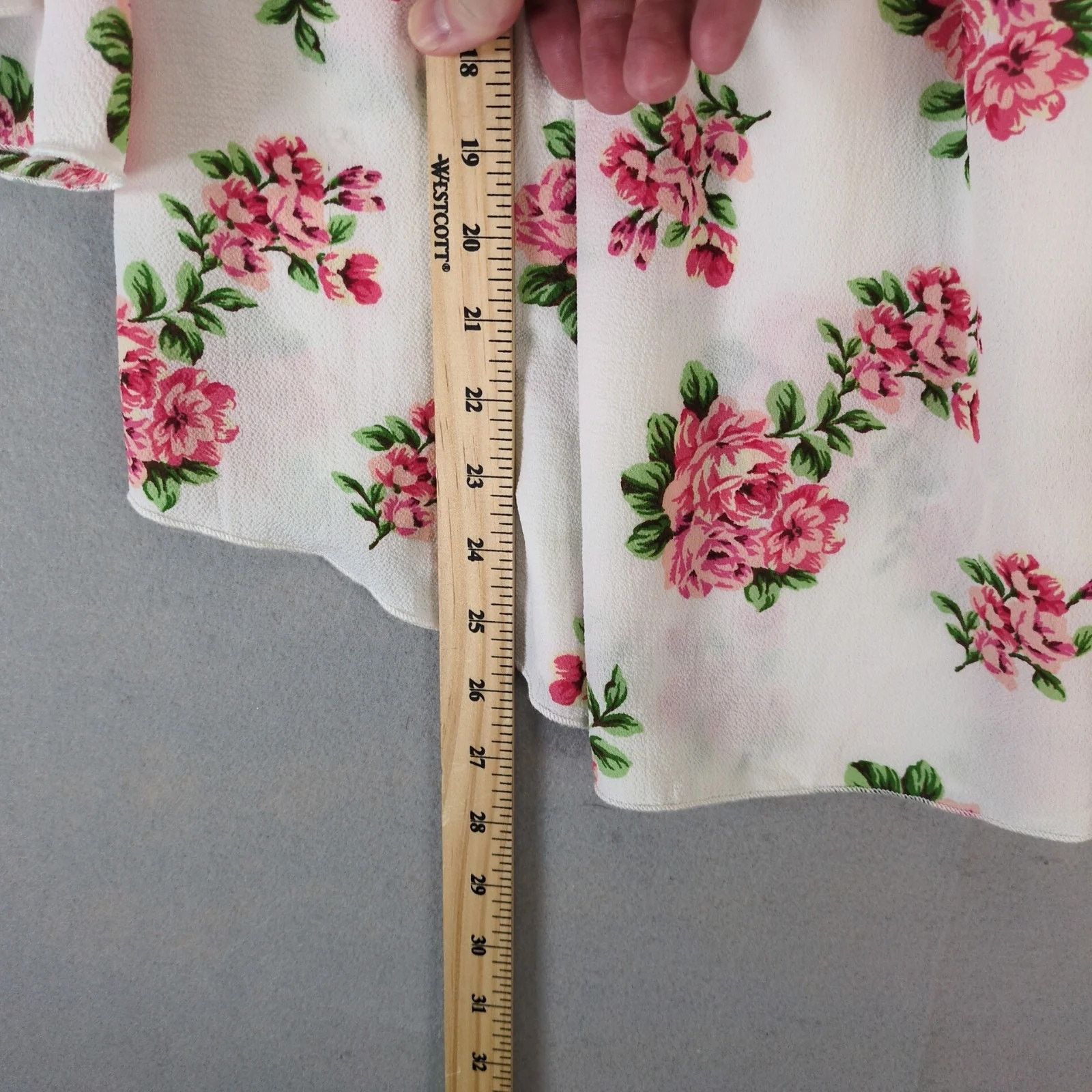 Other NWT One More Thyme Pink Roses White Blouse Women's Plus 3X Size 3XL / US 20-22 - 7 Thumbnail