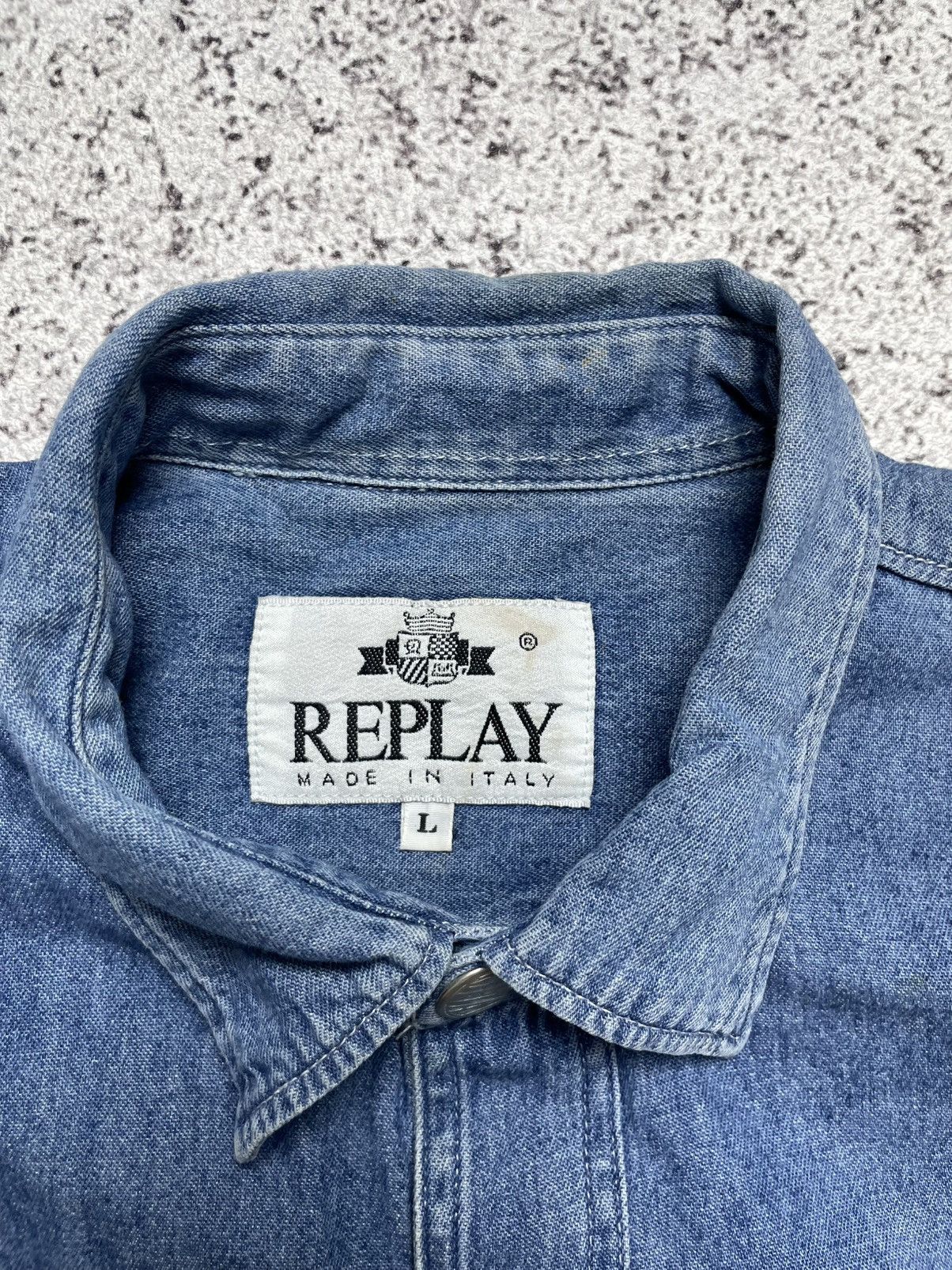 Replay Replay vintage Denim Shirt Made in Italy Chambray Naval Size US L / EU 52-54 / 3 - 5 Thumbnail