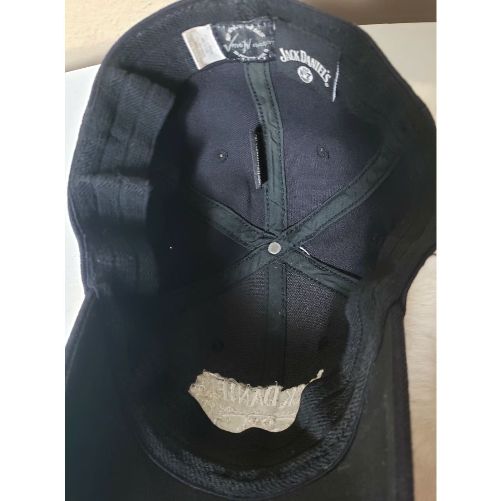 Vintage VINTAGE Jack Daniels Old No.7 Black Brand OSFM Elastic Band Embroidered Baseball Cap Size ONE SIZE - 4 Thumbnail