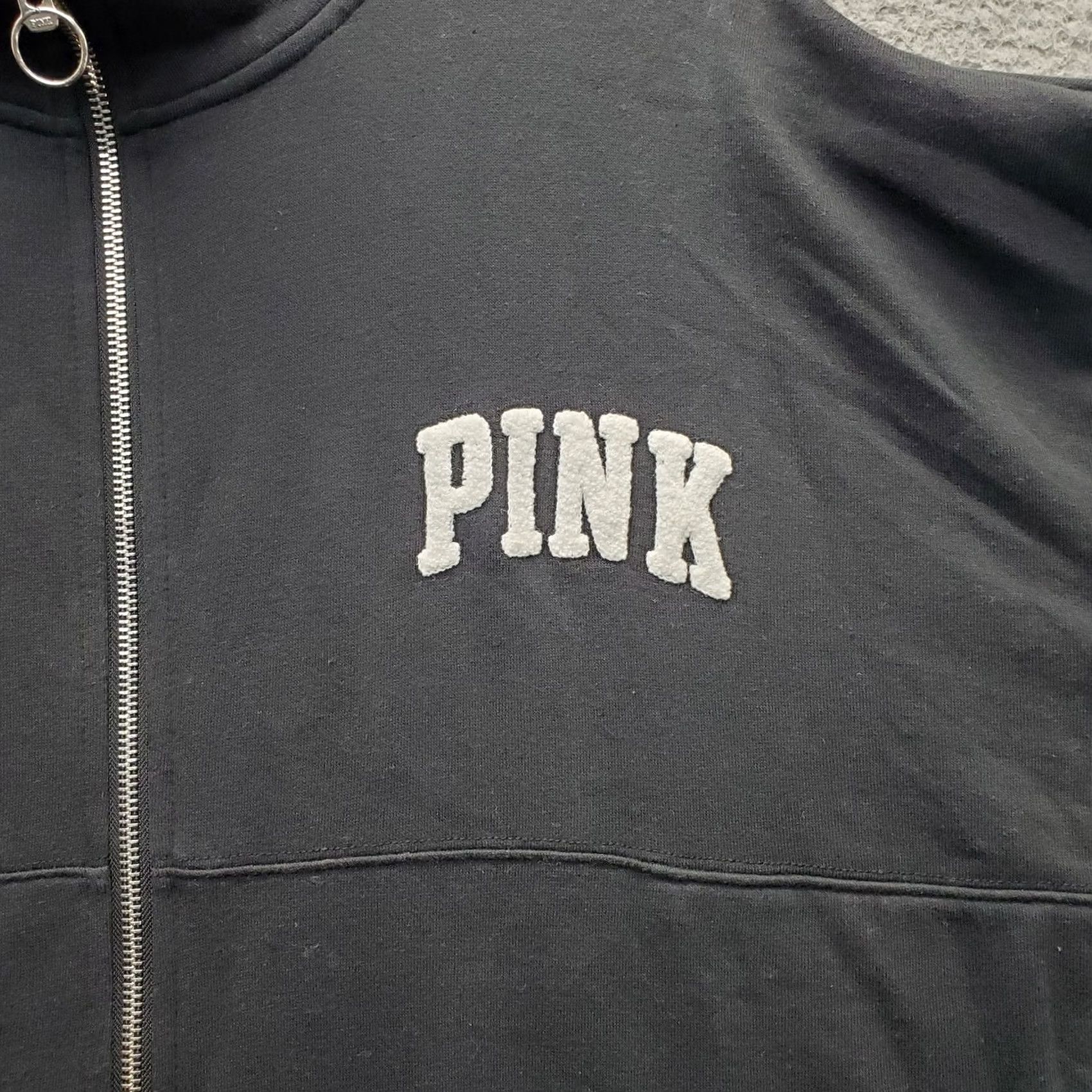 Victoria's Secret PINK Victoria’s Secret Sweatshirt Womens M Black Full Zip Lined Post-2000s VINTAGE Size M / US 6-8 / IT 42-44 - 7 Thumbnail