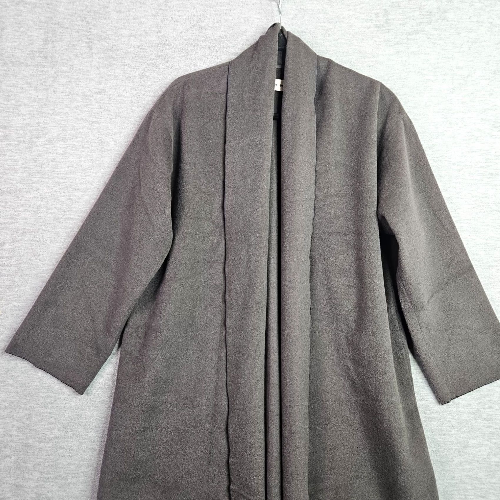 Vintage VINTAGE Evam Eva Jacket Gray Open Front Angora Oversize Coat Women’s Size 2 Regular Long Sleeve Lightweight Solid Zip Thermal Outdoor 90s? Size XS / US 0-2 / IT 36-38 - 2 Thumbnail