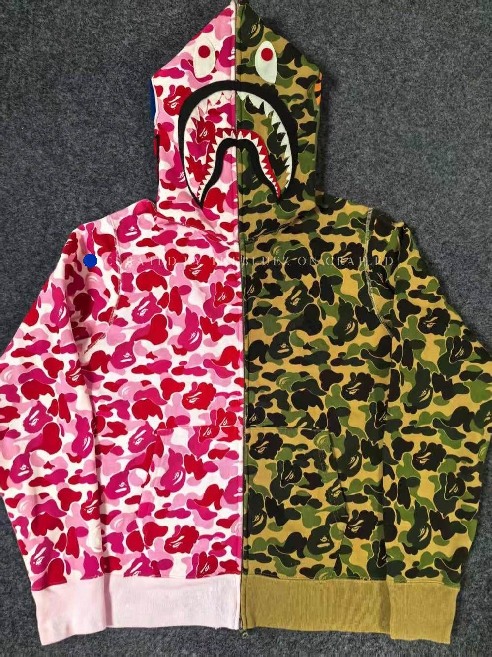 Bape Camo Split Shark Hoodie Size US M / EU 48-50 / 2 - 1 Thumbnail