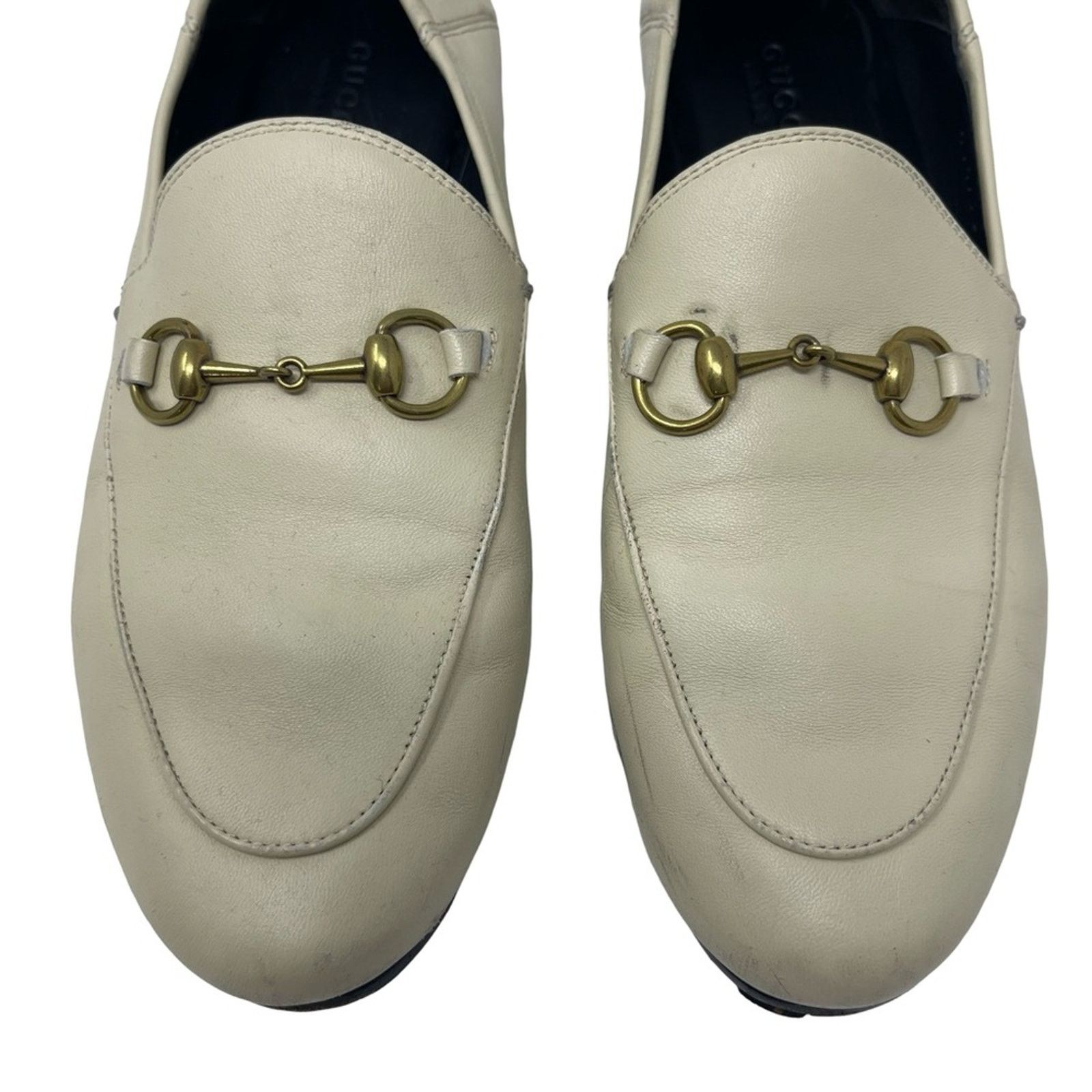 Gucci GUCCI Brixton Leather Horsebit Loafers in Mystic White 37.5 Size US 7.5 / IT 37.5 - 3 Thumbnail