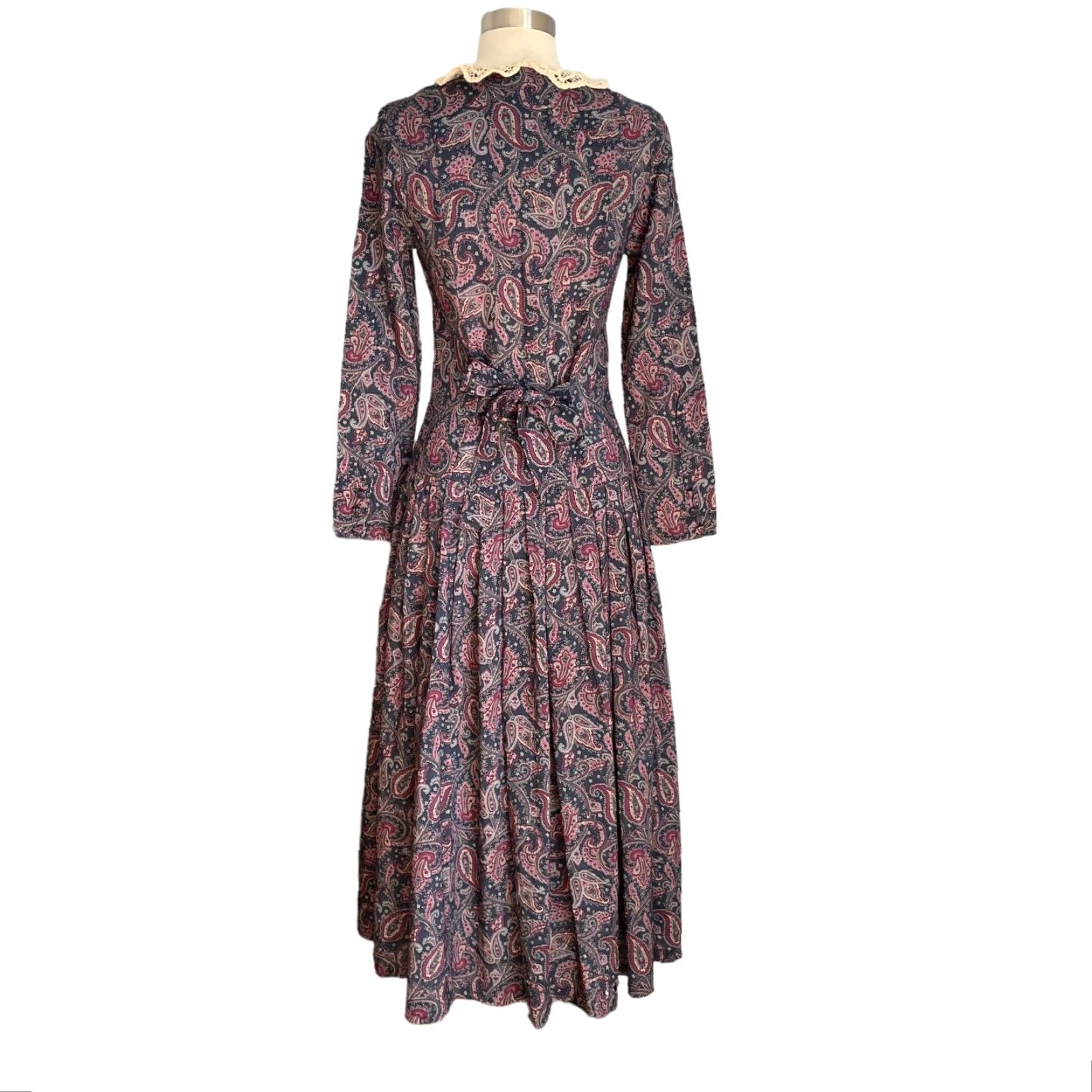 Laura Ashley VINTAGE Laura Ashley Paisley Midi Dress Prairie Cottagecore Victorian Sz S Dress (US 8) Womens Size S / US 4 / IT 40 - 7 Thumbnail