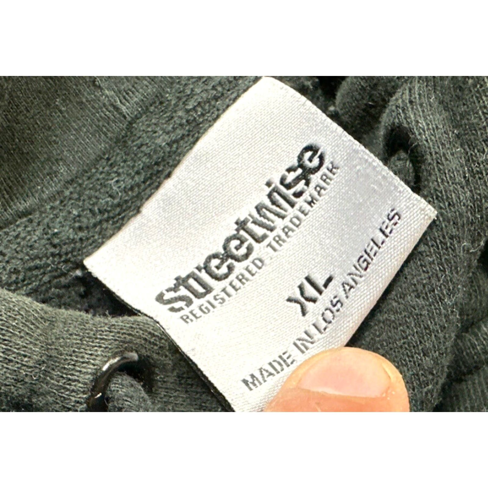 VINTAGE Streetwise Black Distressed Hoodie XL Men Pullover