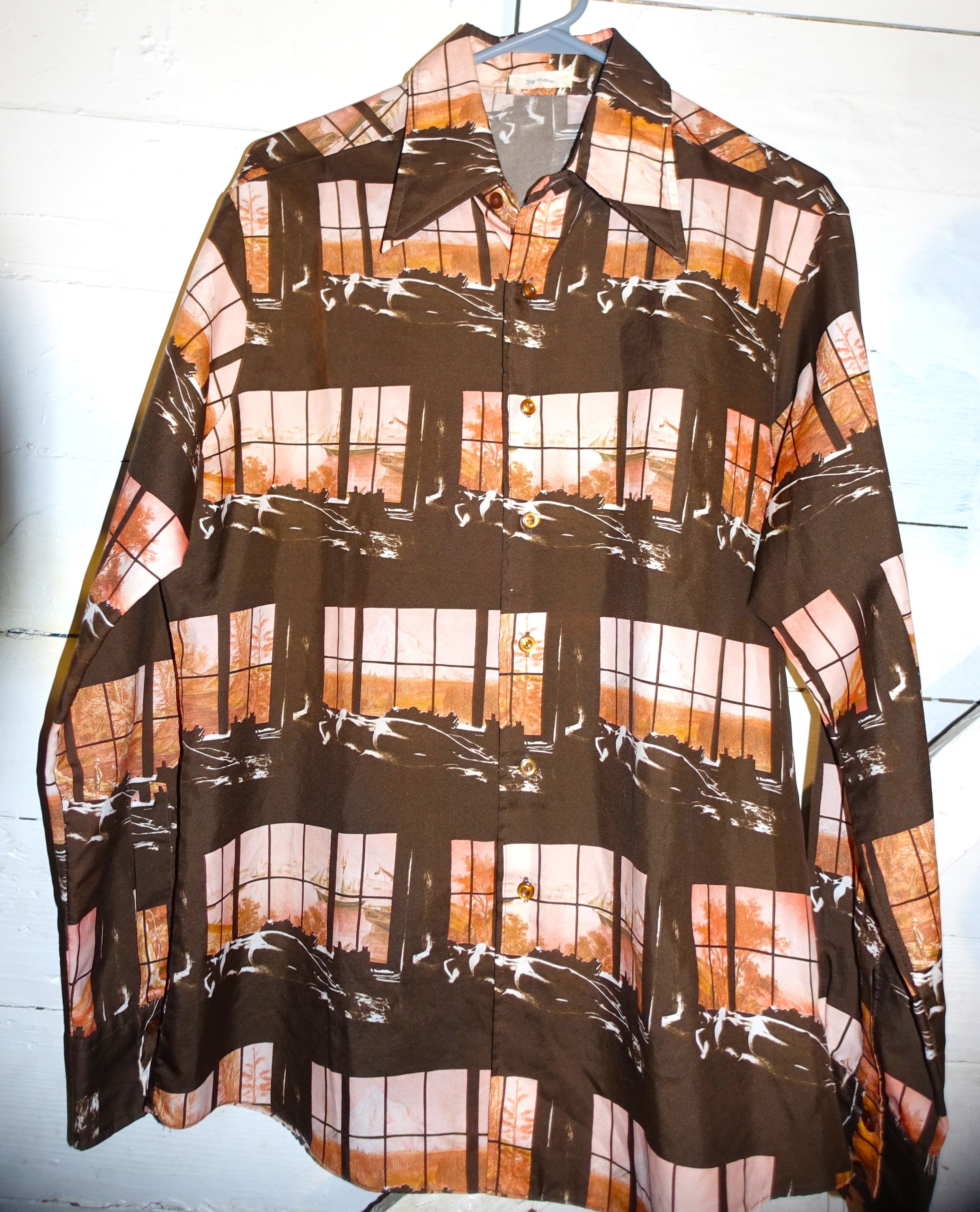 Vintage Vintage Day Dream Brown Beige Button Up Shirt M Size US M / EU 48-50 / 2 - 1 Thumbnail