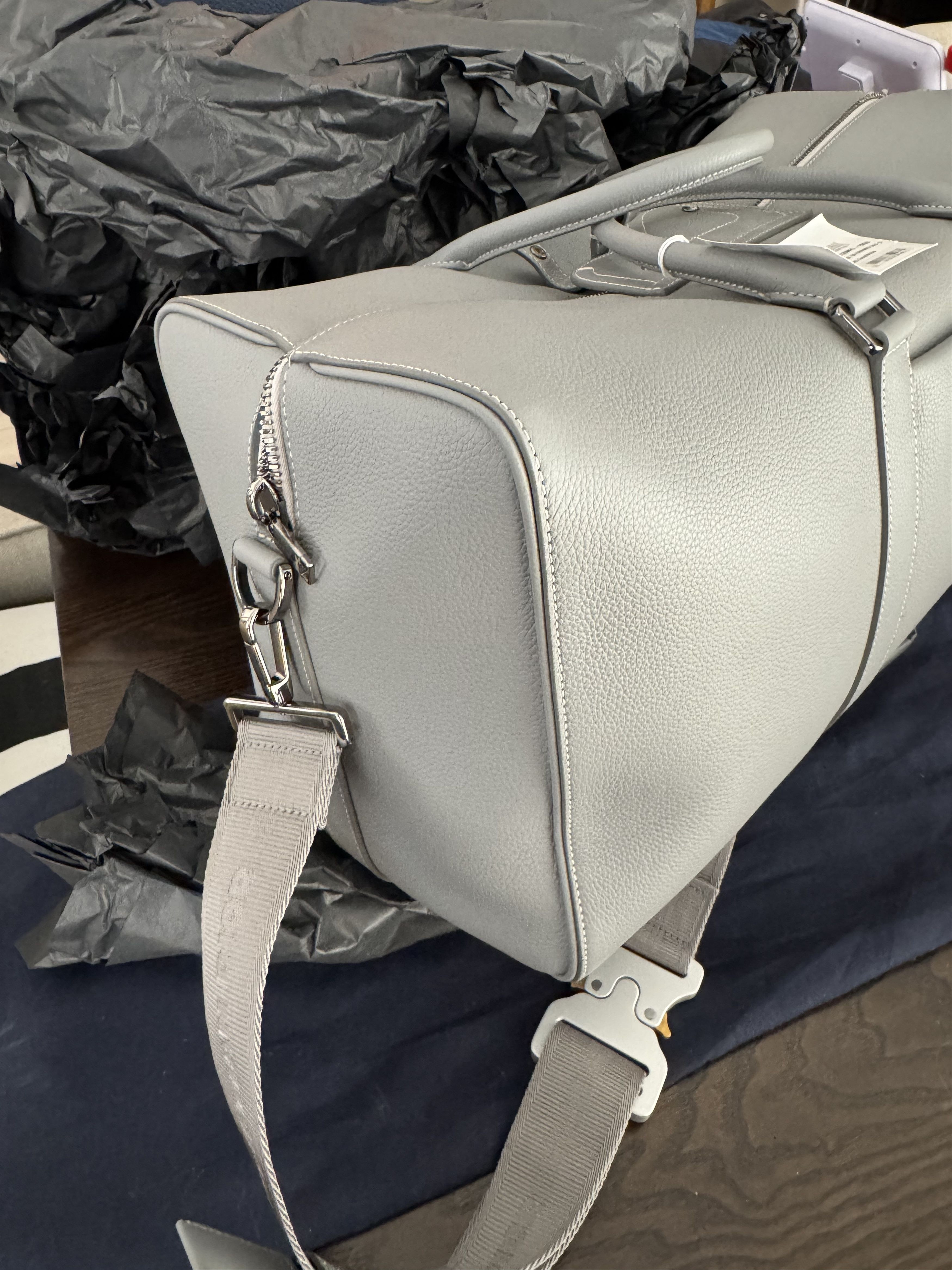Dior Lingot 50 grain calf grey/white duffel bag Size ONE SIZE - 11 Thumbnail